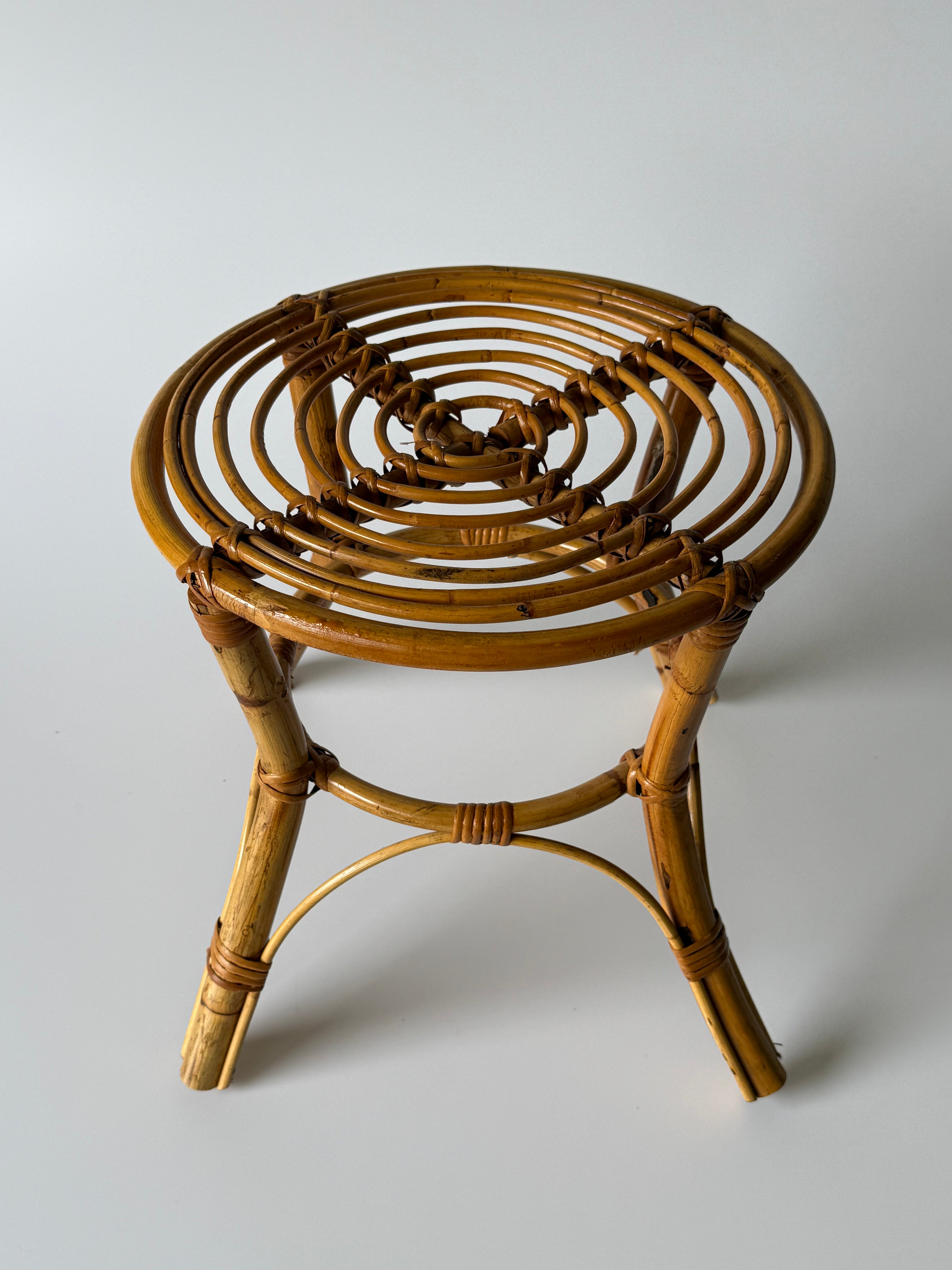 PRE-ORDER: Vintage Italian Bamboo Stool by Tito Agnoli
