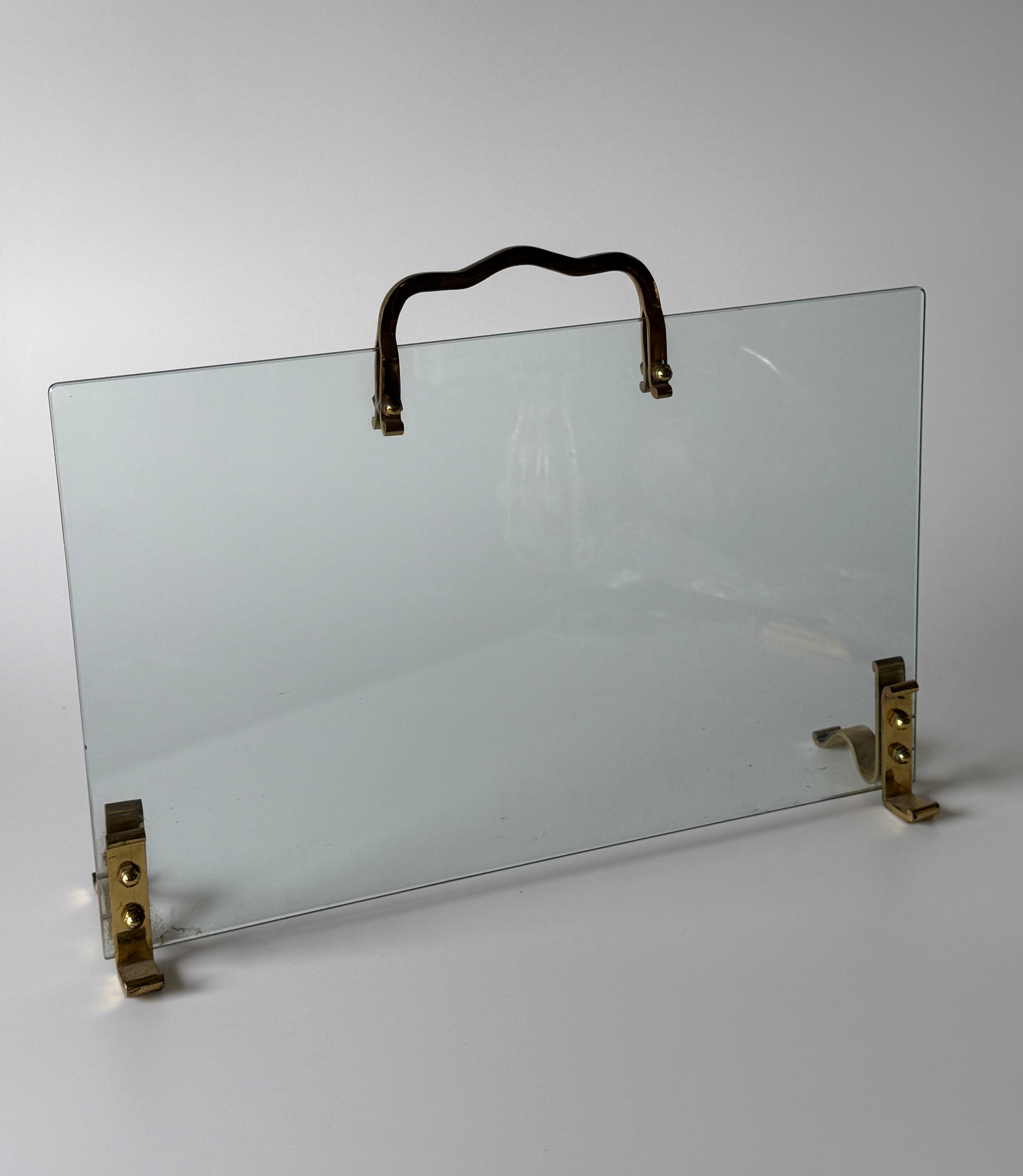 PRE-ORDER: Italian Glass and Brass Fire Screen