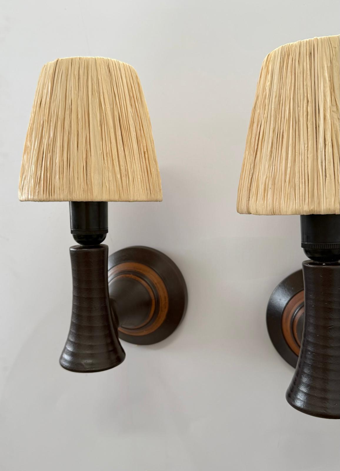 Pair of Danish Ceramic Wall Lights