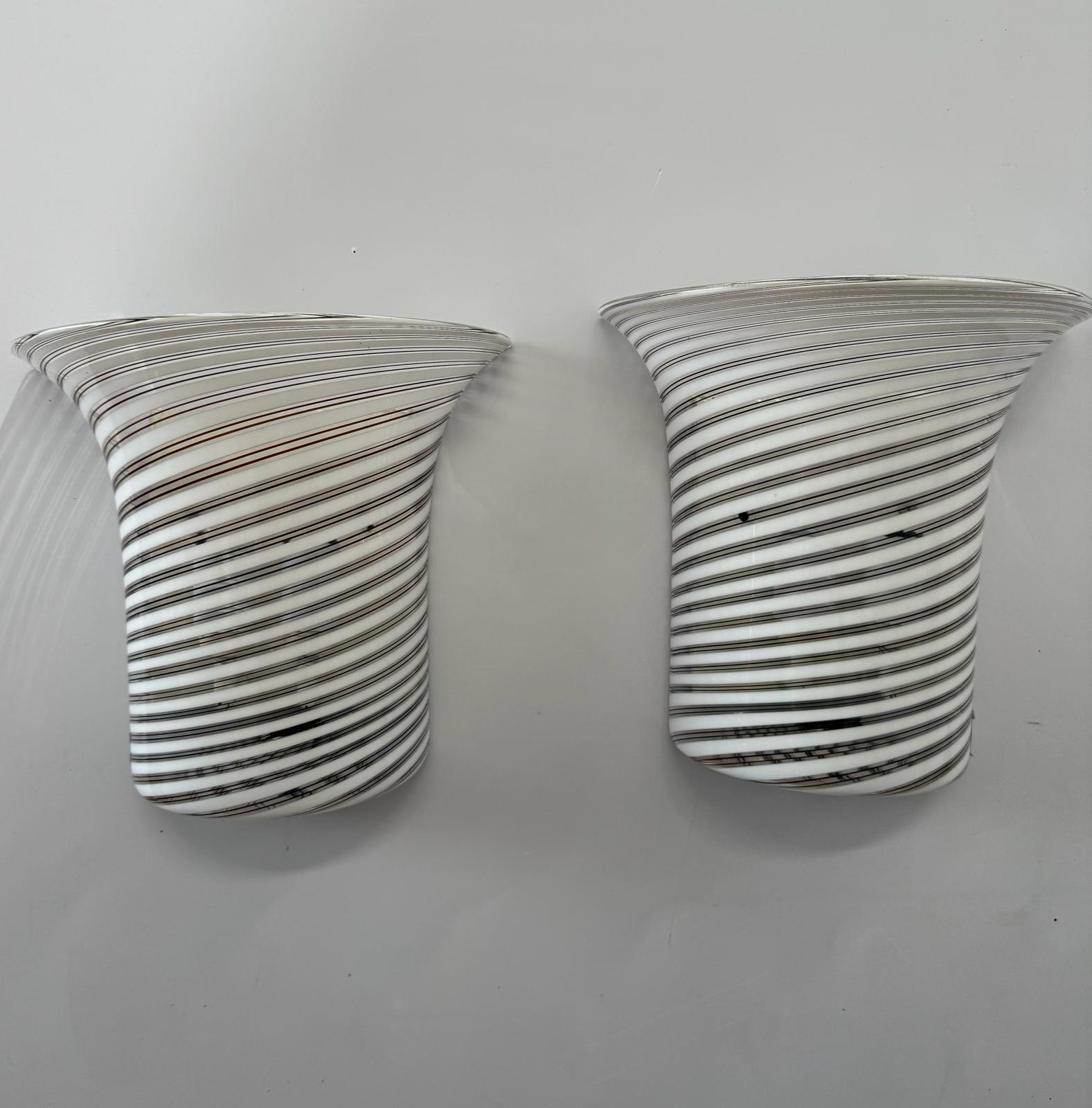 Pair of Murano Wall Lights by De Majo