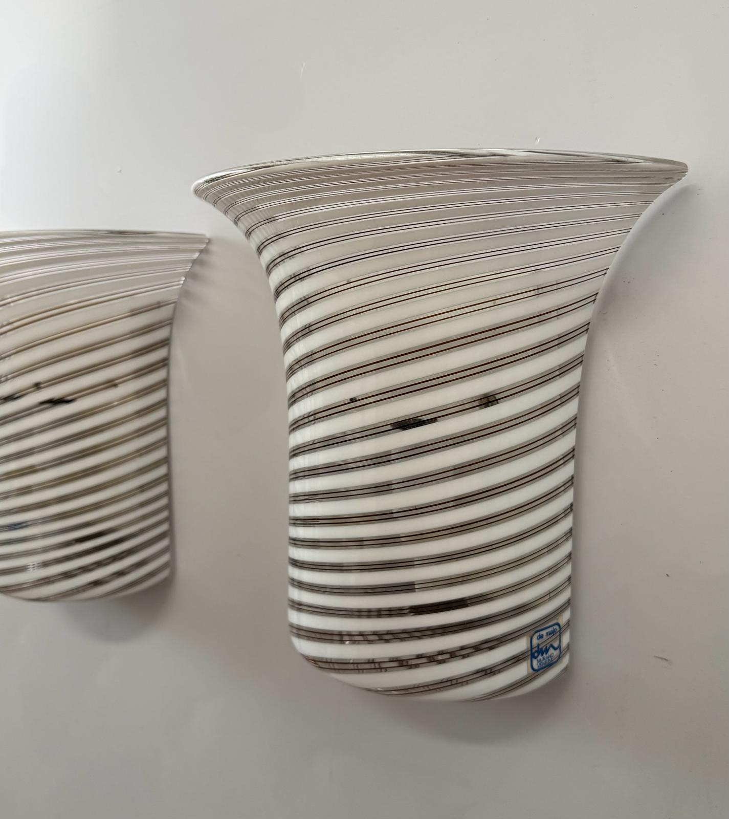 Pair of Murano Wall Lights by De Majo