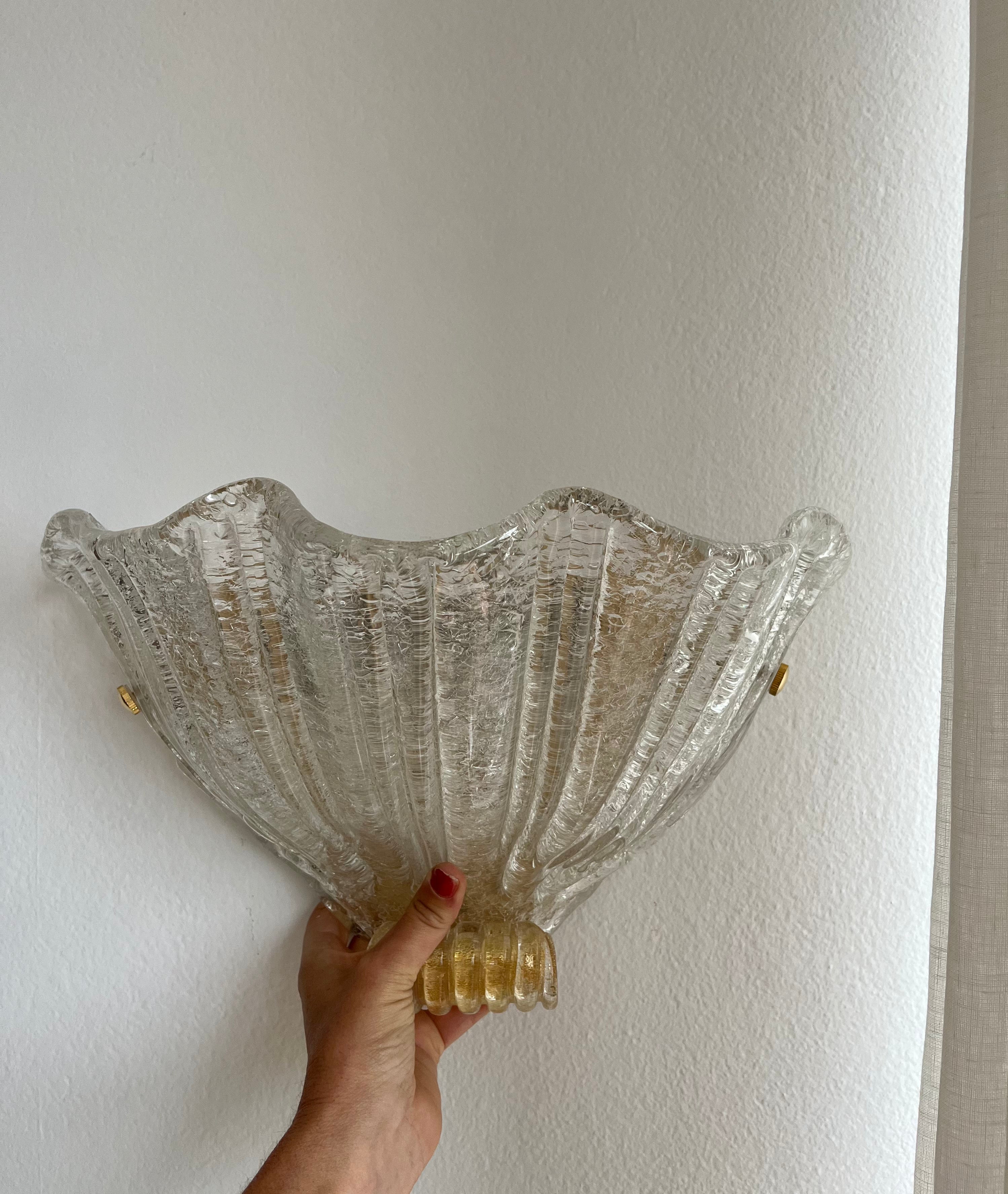 Murano Glass Shell Wall Light