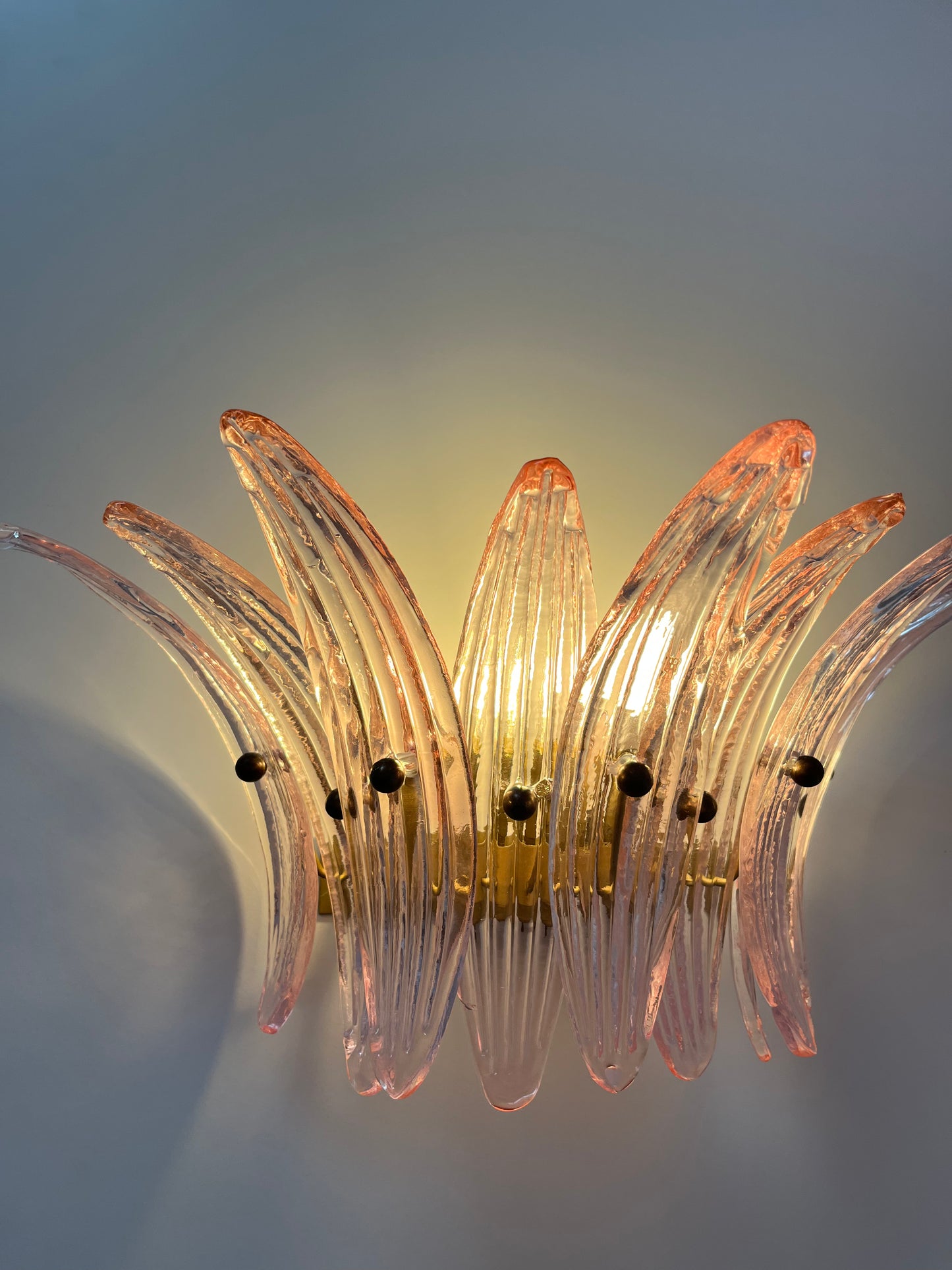 Pair of Murano Glass Palmette Wall Lights