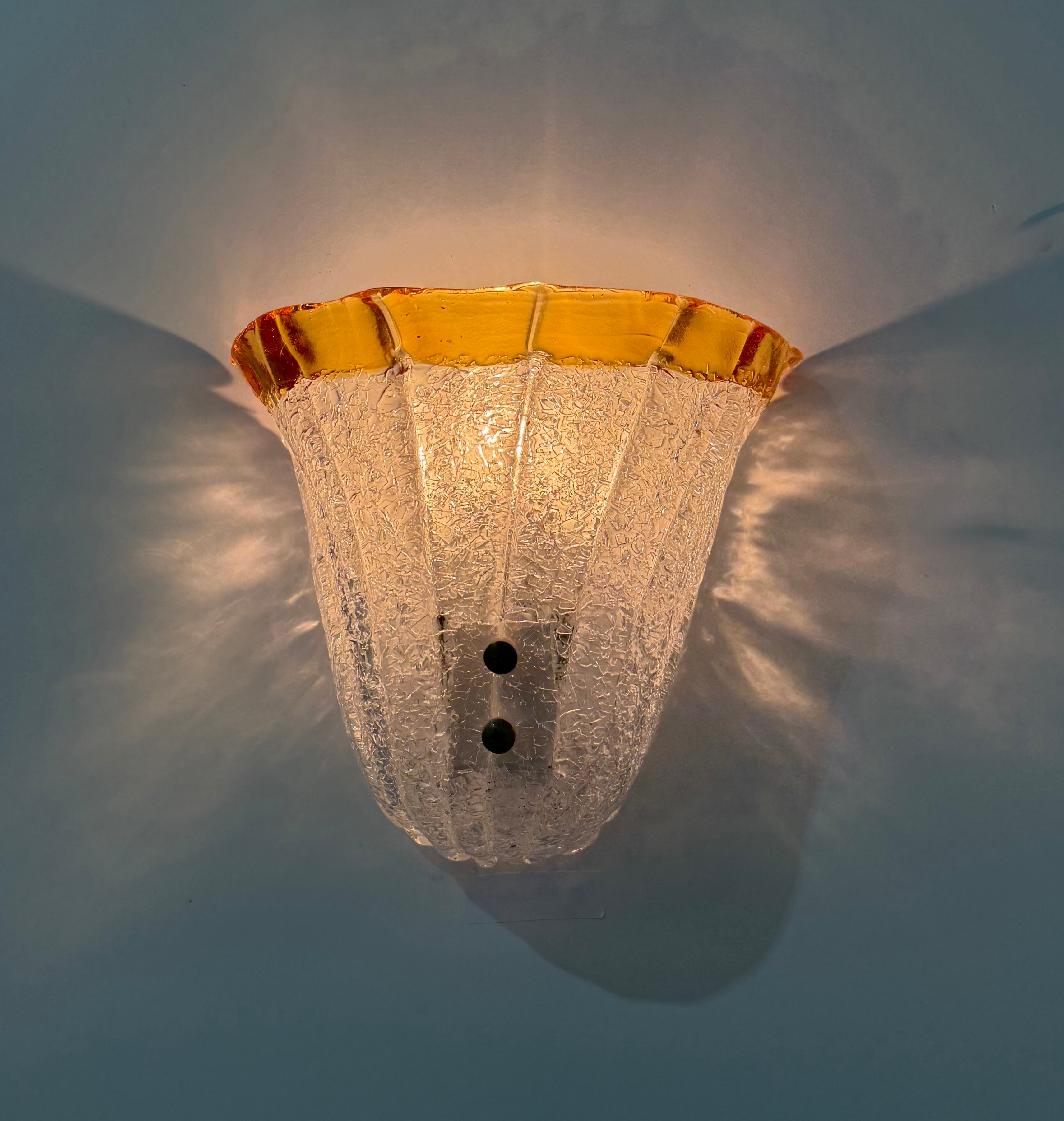 Pair of Murano Glass Wall Lights