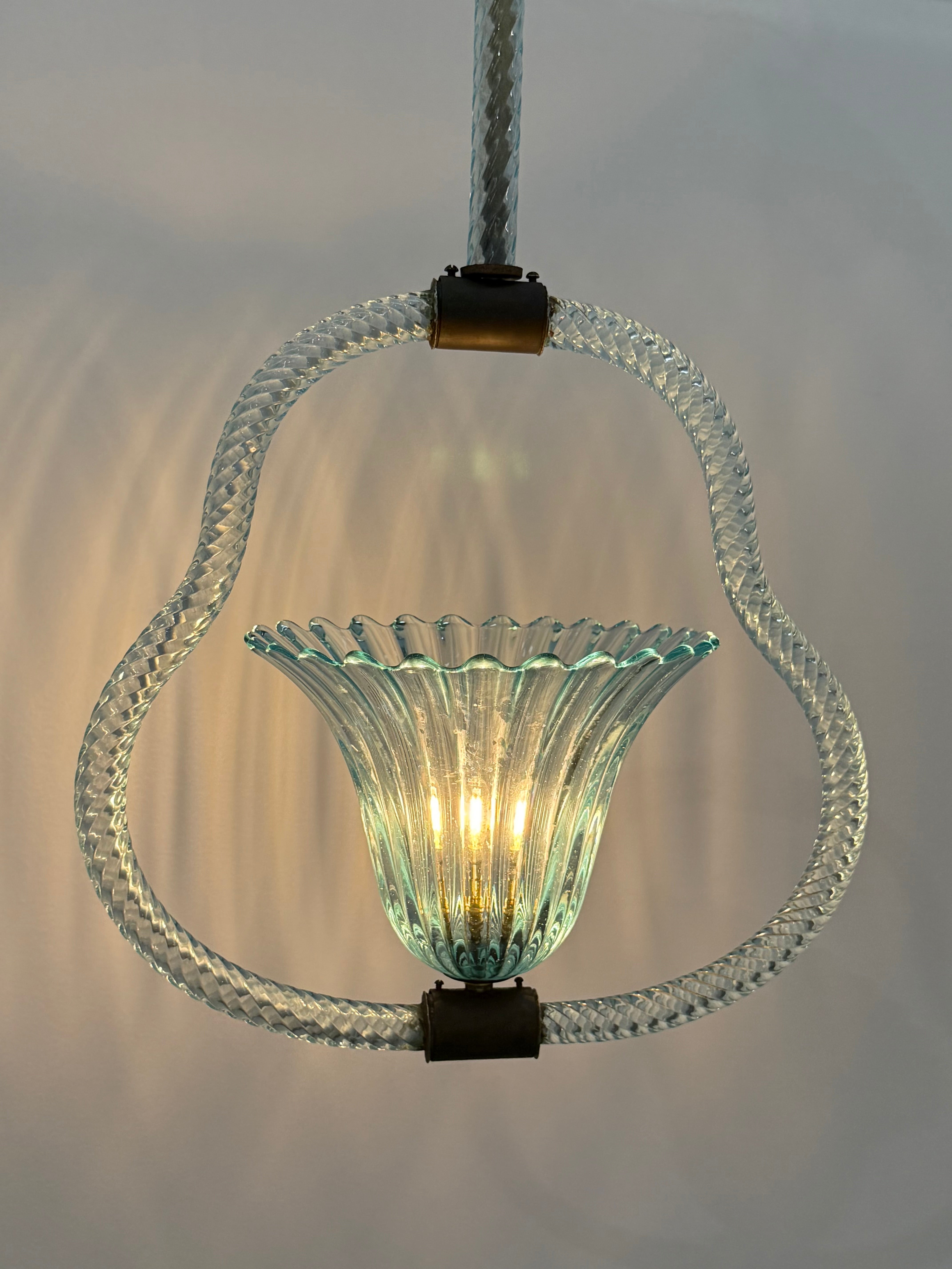 1930’s Barovier & Toso Murano Glass Pendant