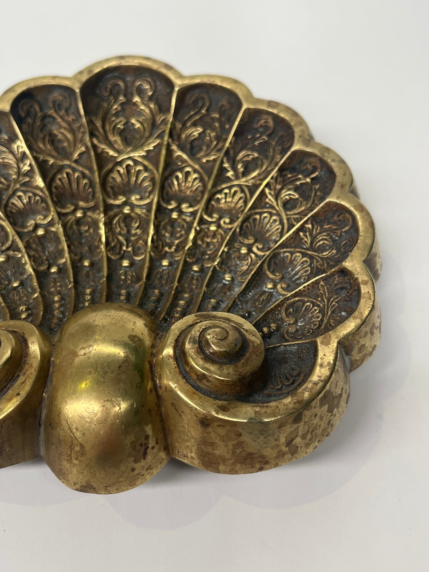 Vintage Brass Shell Wall Hanging - Two Available