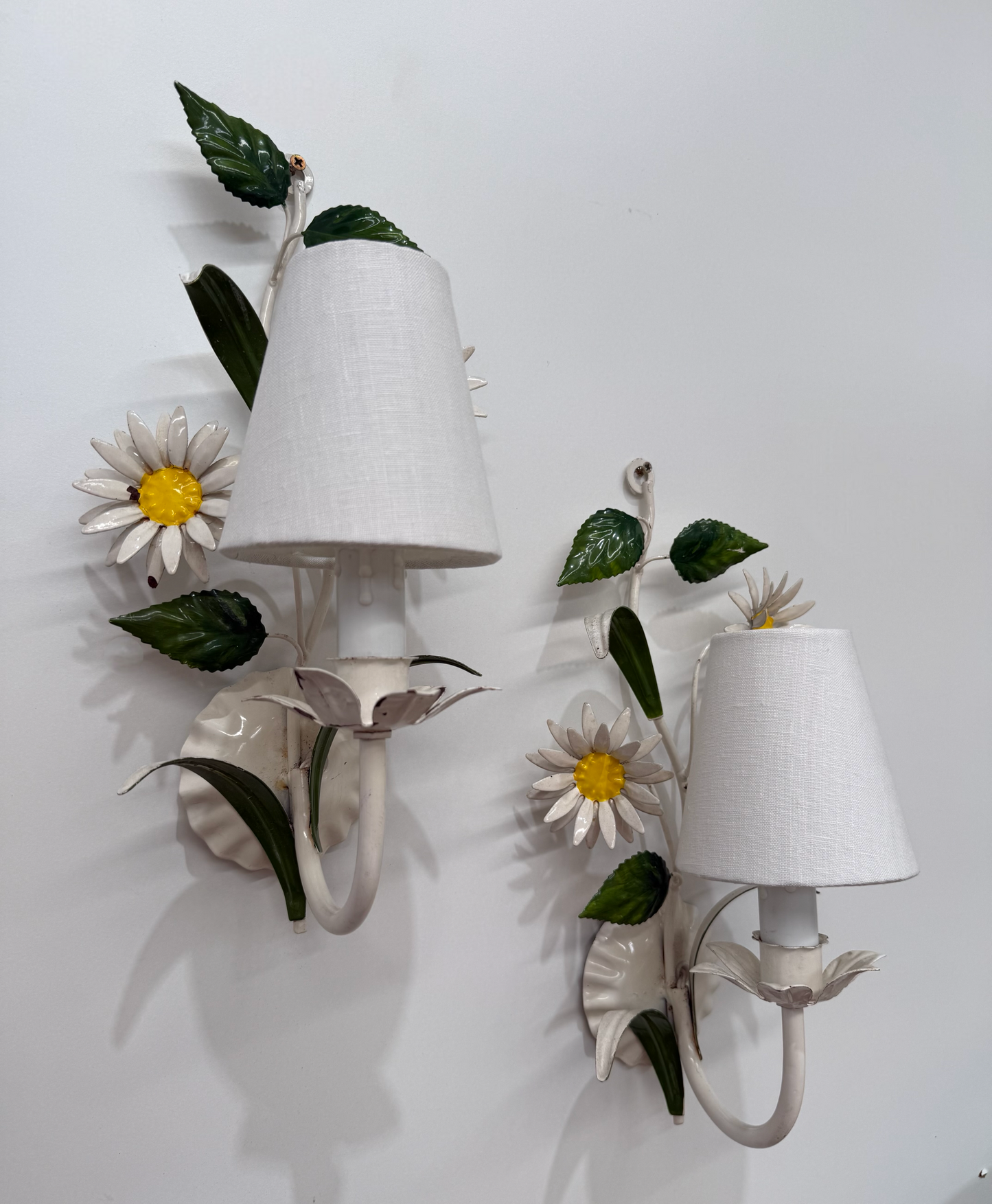 Pair of 1950’s French Floral Wall Lights