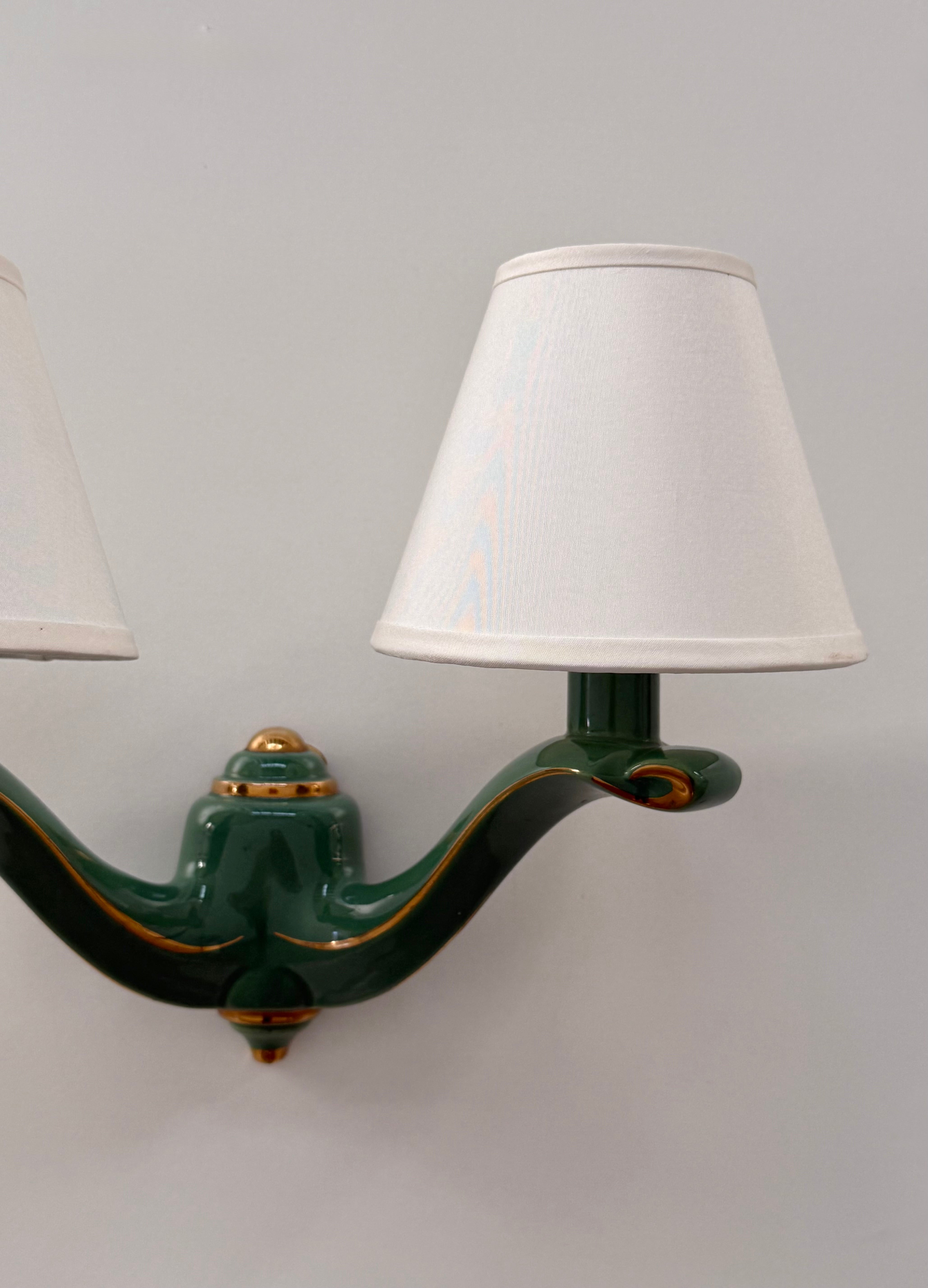 Pair of 1950’s French Ceramic Wall Lights
