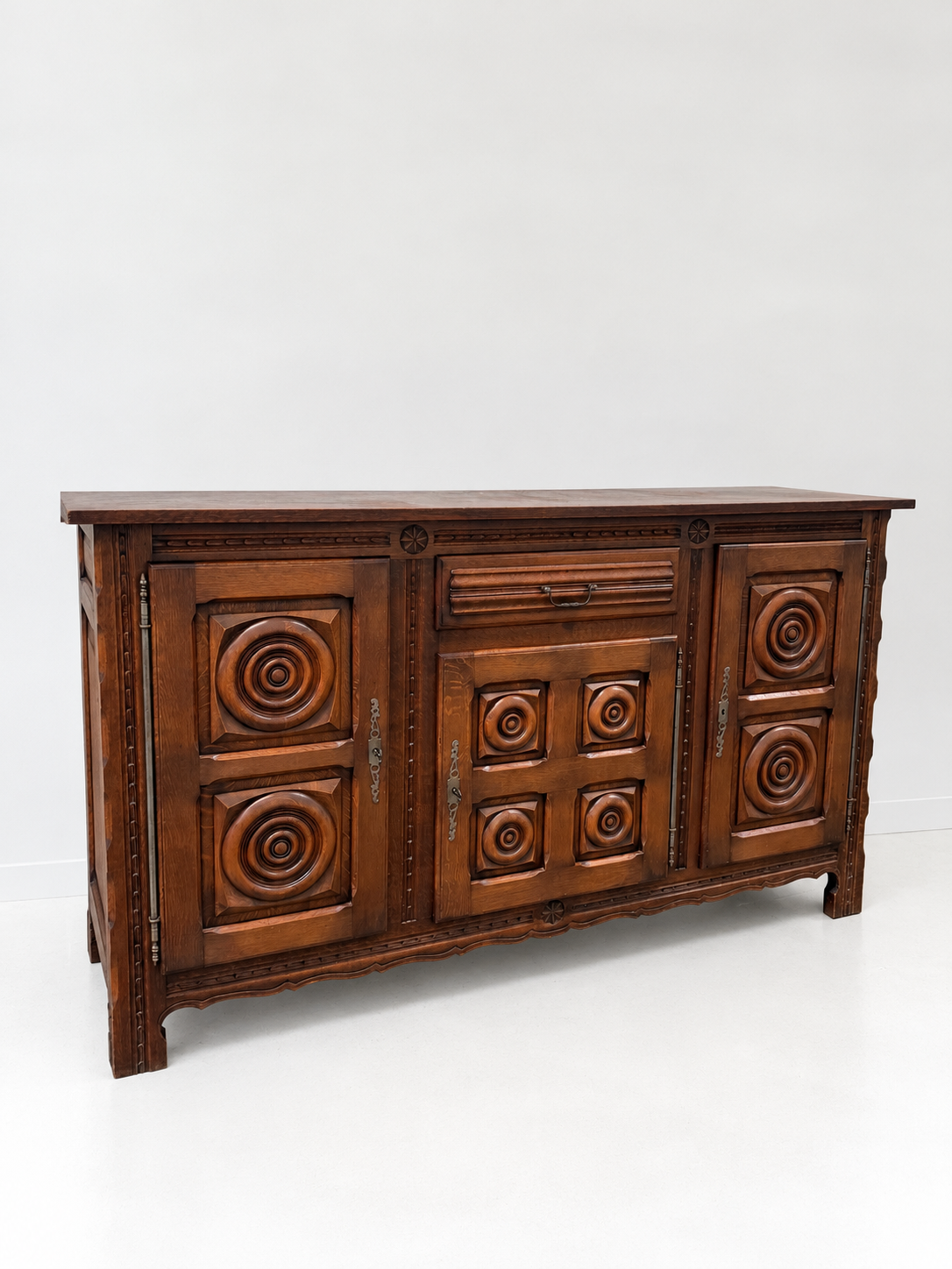 Vintage French Oak Sideobard by Charles Dudouyt