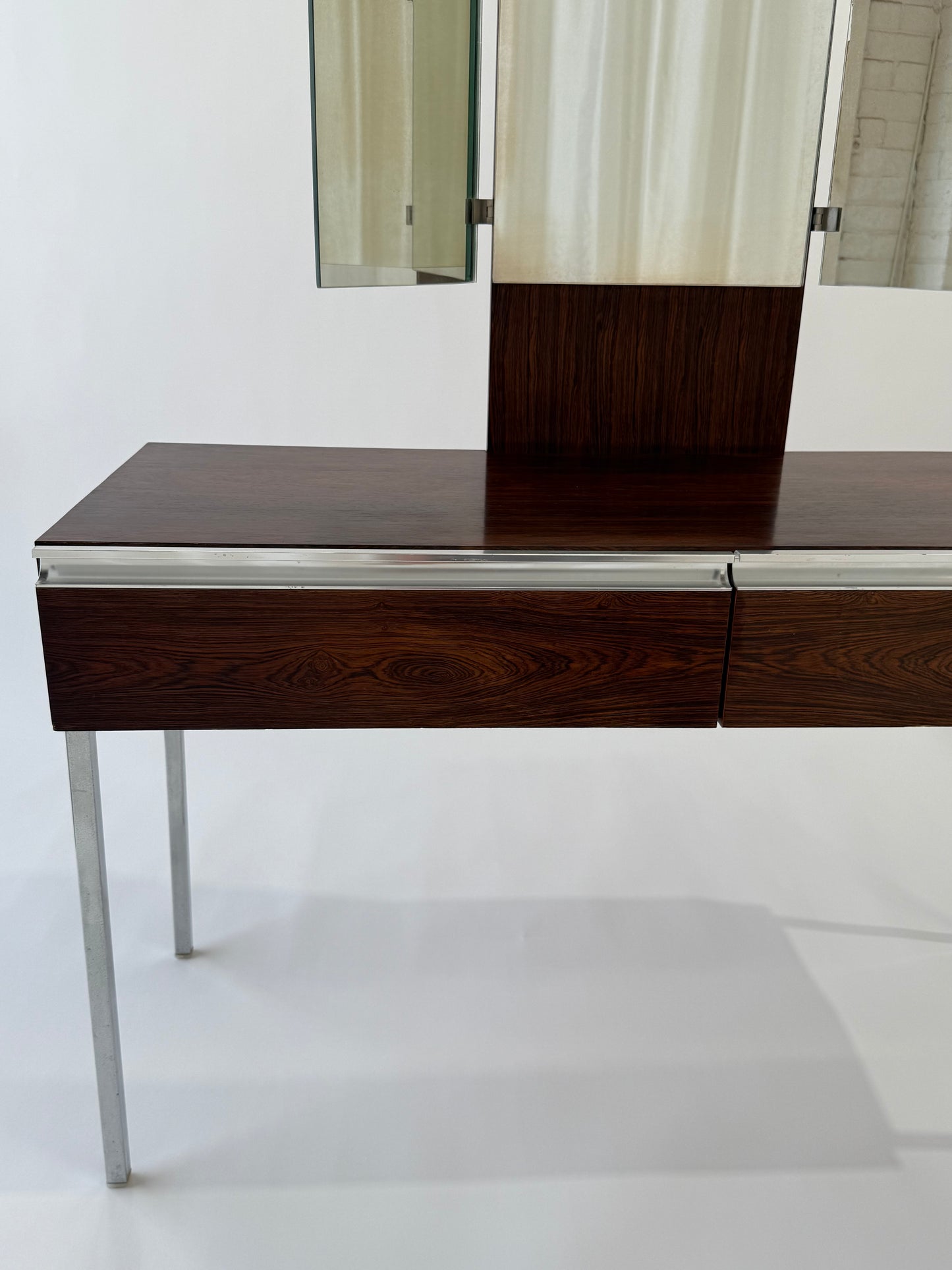 Vintage Rosewood & Chrome Dressing Table