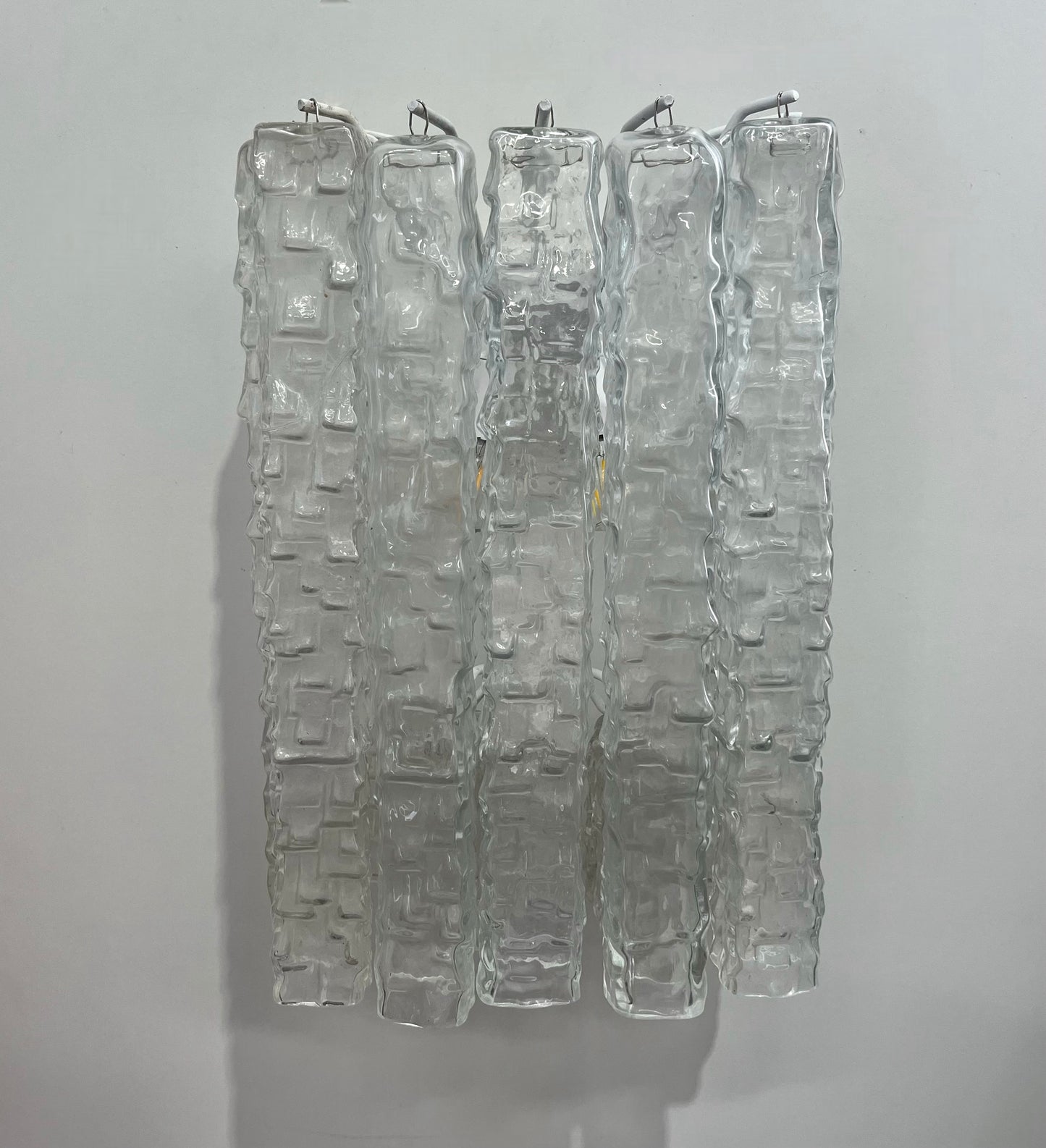 Pair of Murano Glass Tube Wall Lights by Venini