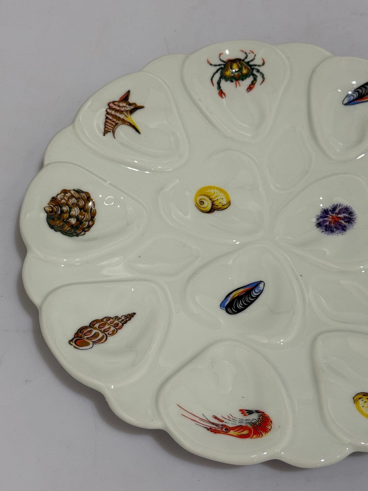 French Porcelain Oyster Serving Platter