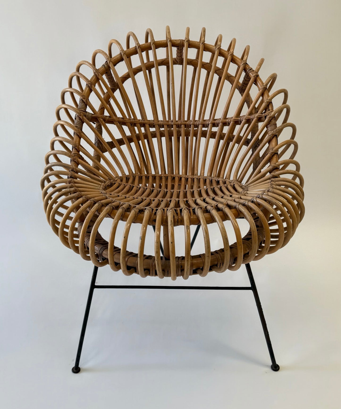 Vintage French Sculptural Bamboo Armchair