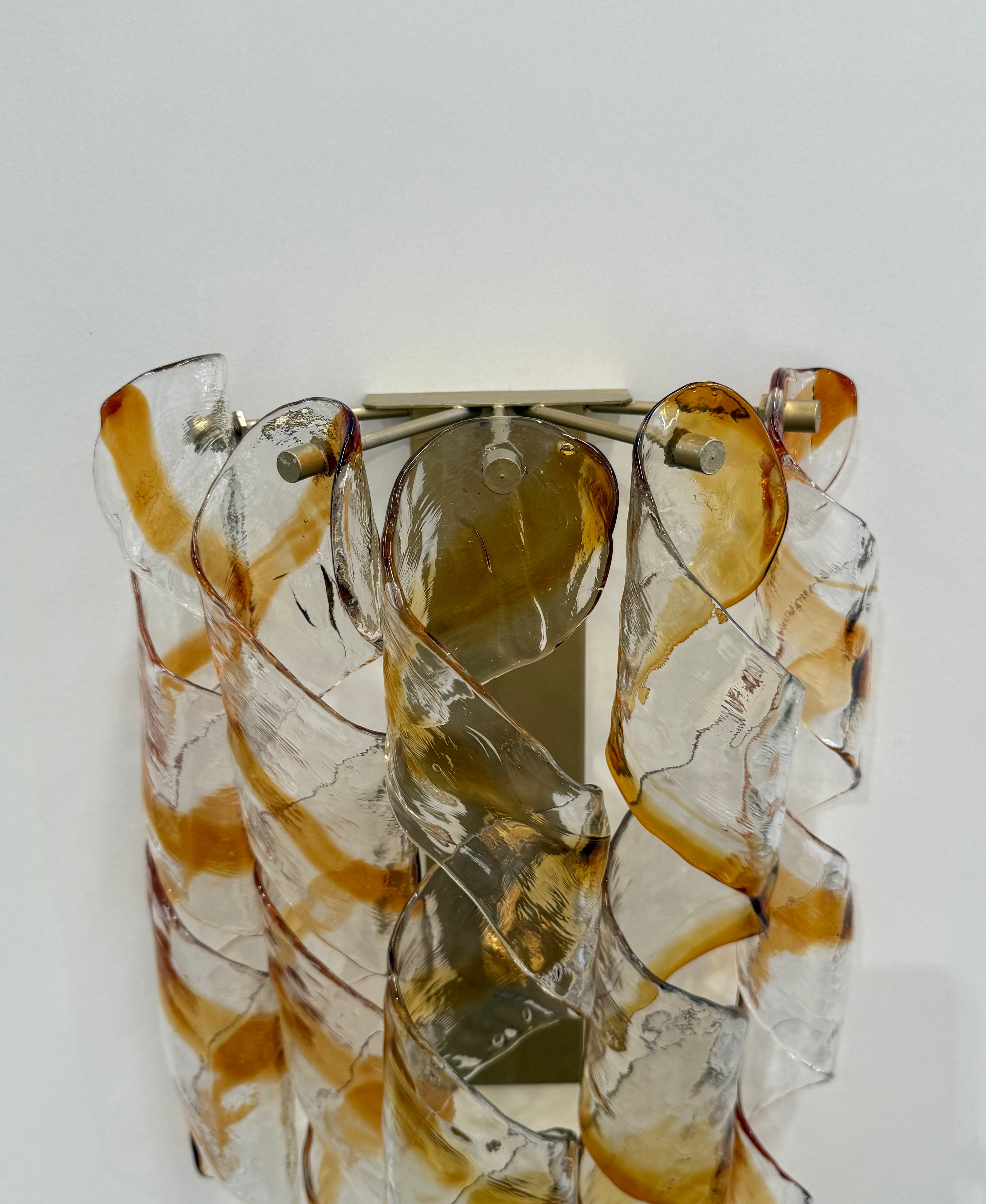 1970’s Murano Torciglione Wall Light by Mazzega - THREE Available