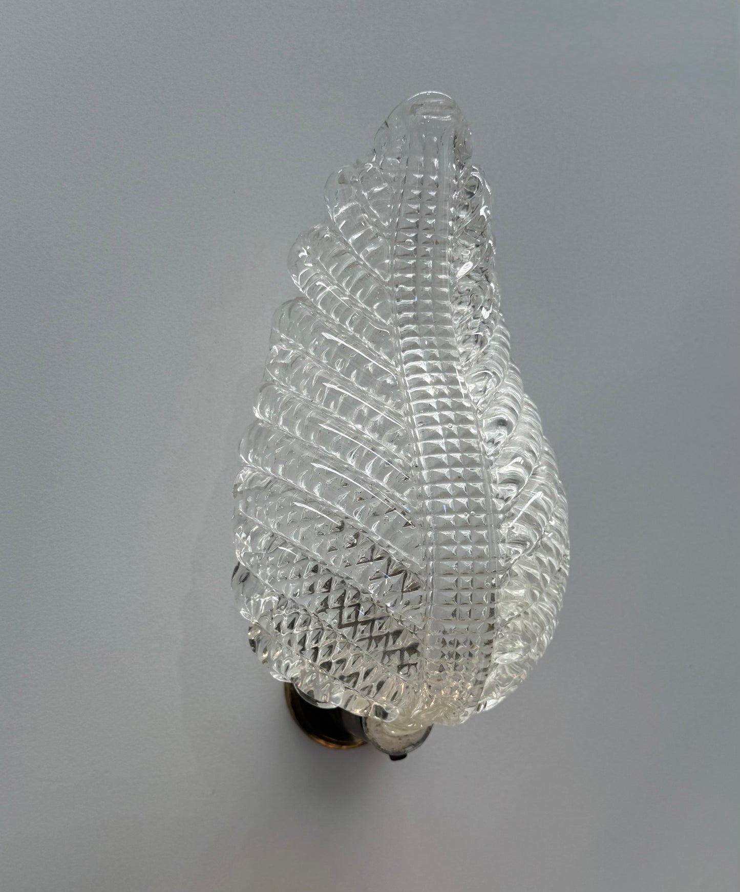 Pair of Murano Glass Foglia Wall Lights