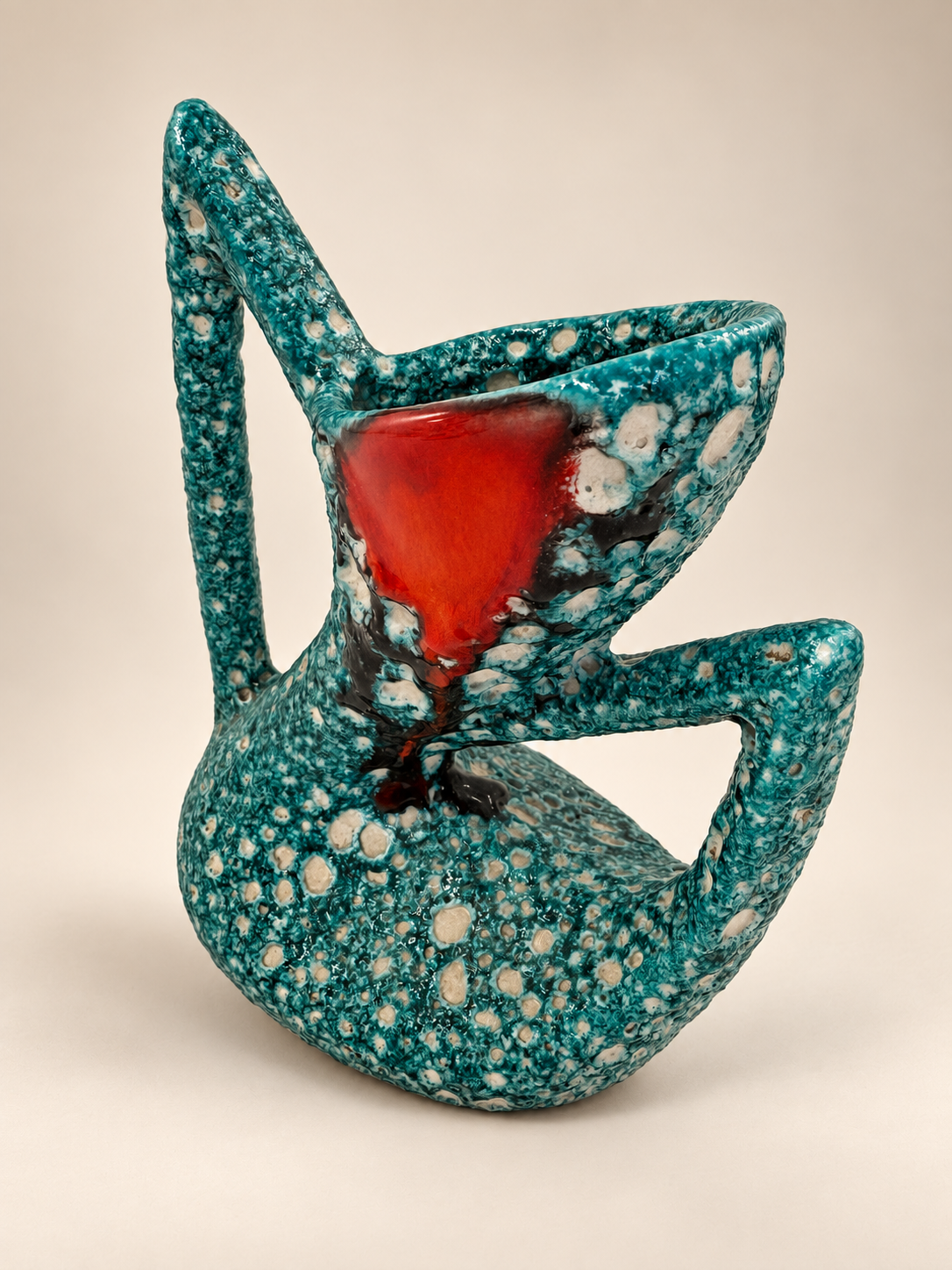French Ceramic Fat Lava Vase