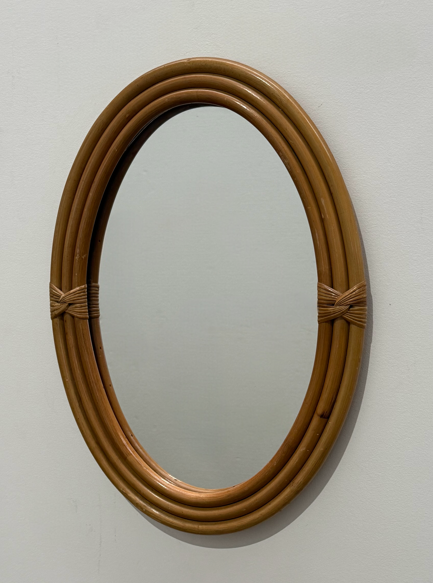 Vintage French Bamboo Mirror
