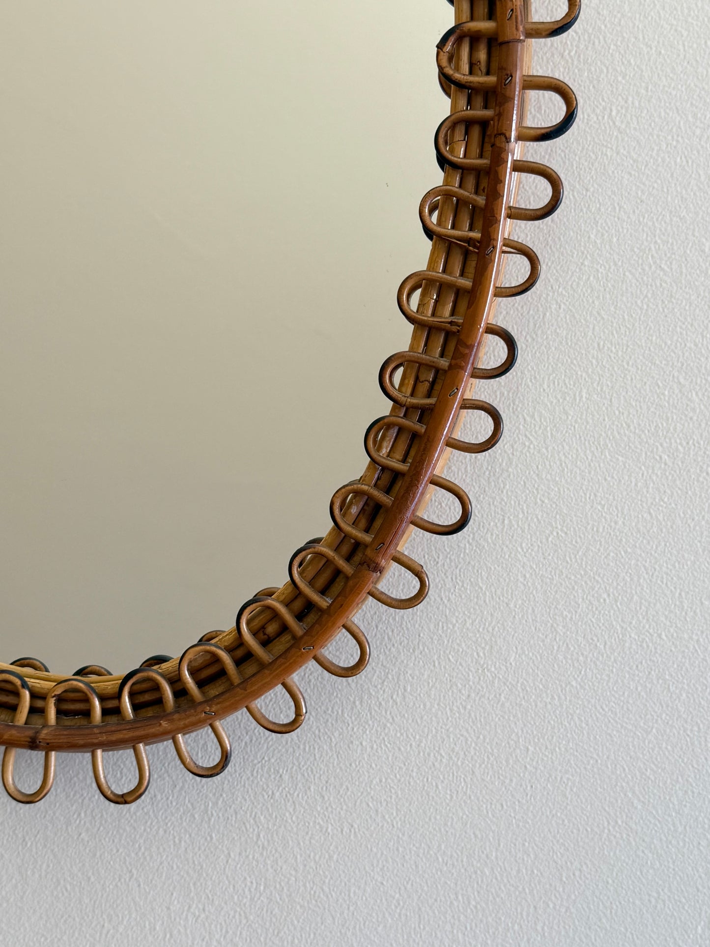 Italian Bamboo Loop Mirror by Bonacina