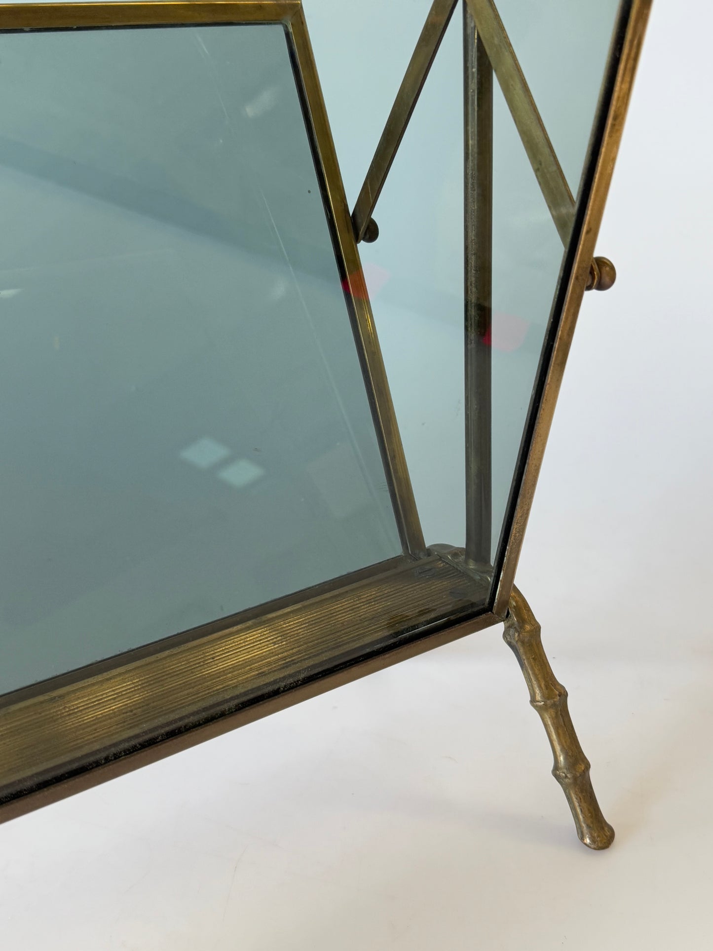 Brass Faux-Bamboo Magazine Rack by
Maison Baguès
