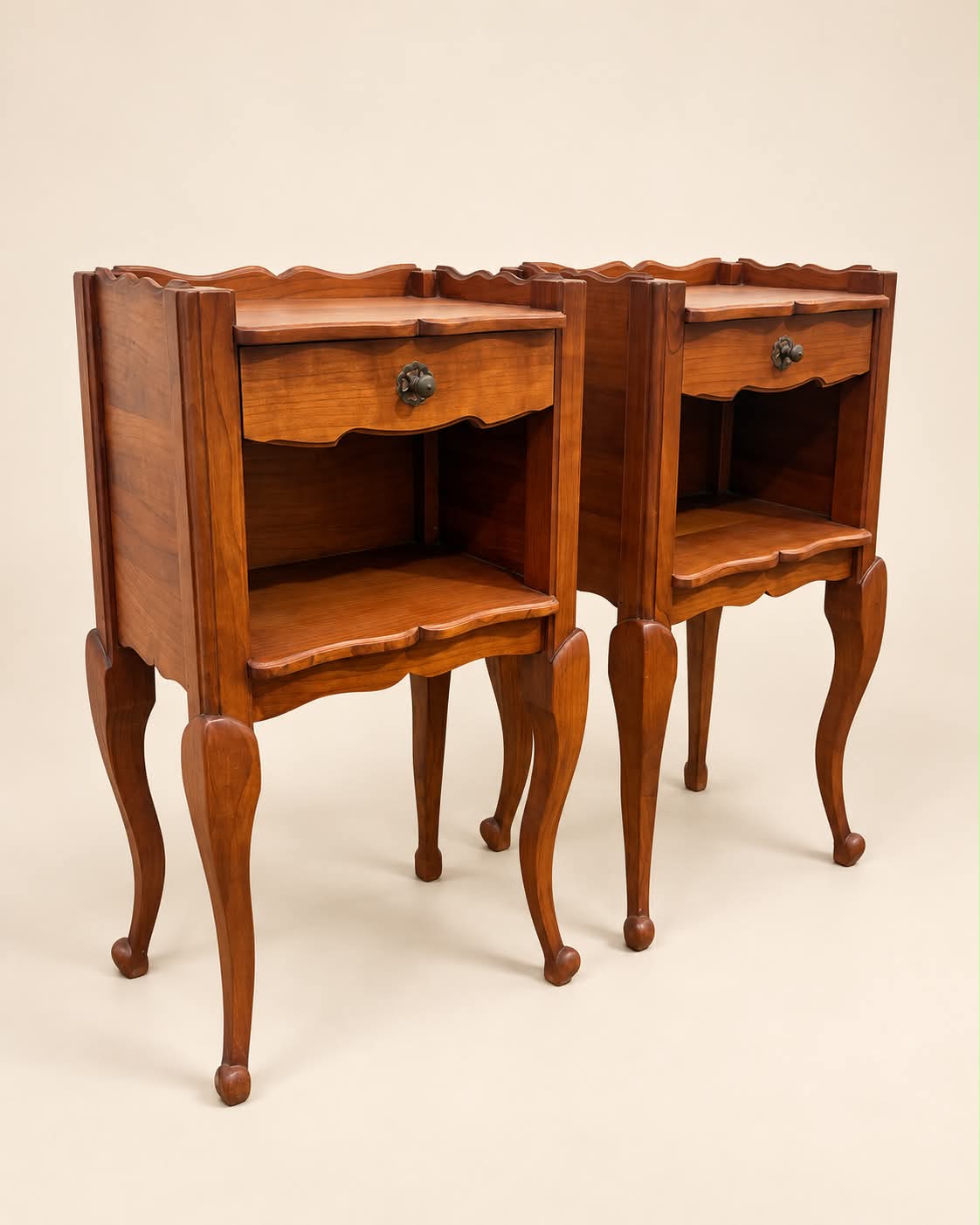 Pair of French Timber Bedside Tables