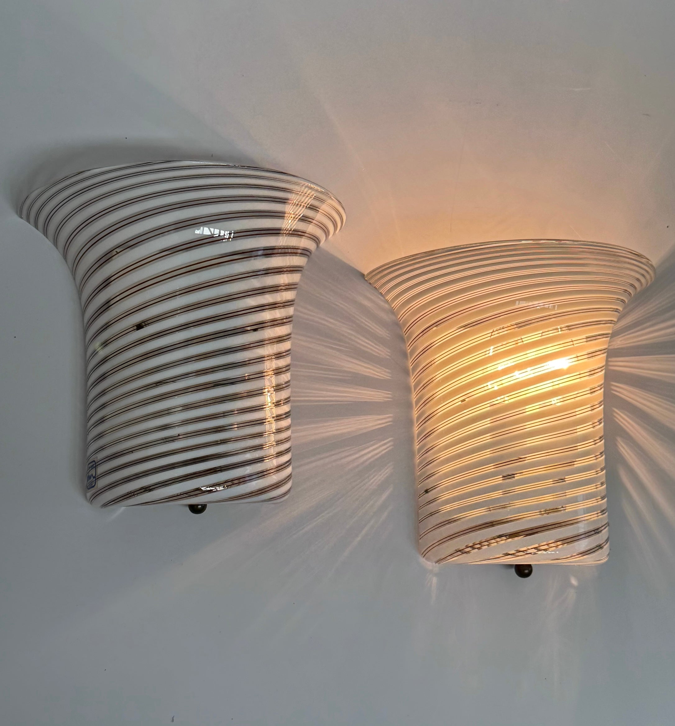 Pair of Murano Wall Lights by De Majo