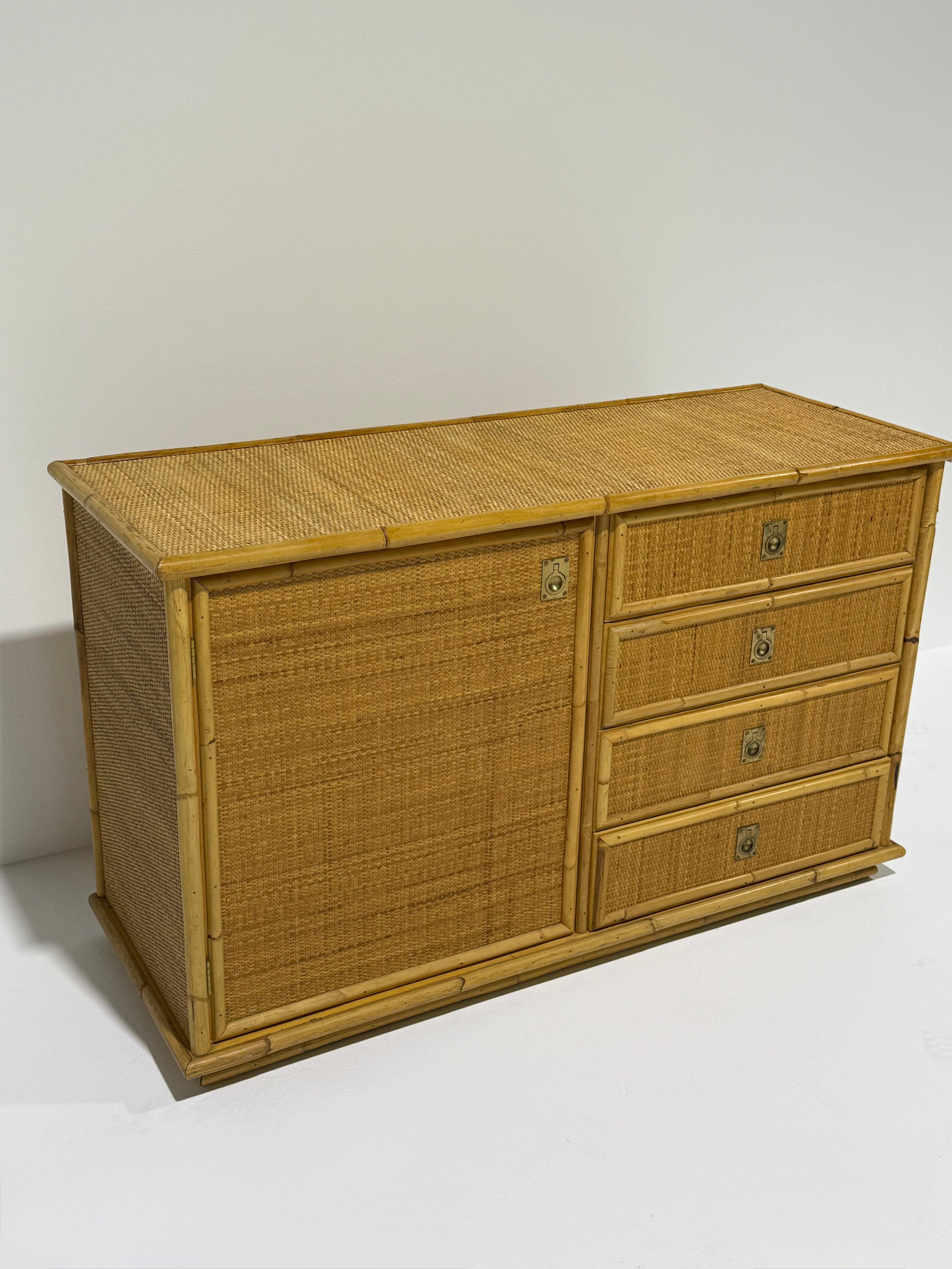 Italian Bamboo Sideboard by Dal Vera
