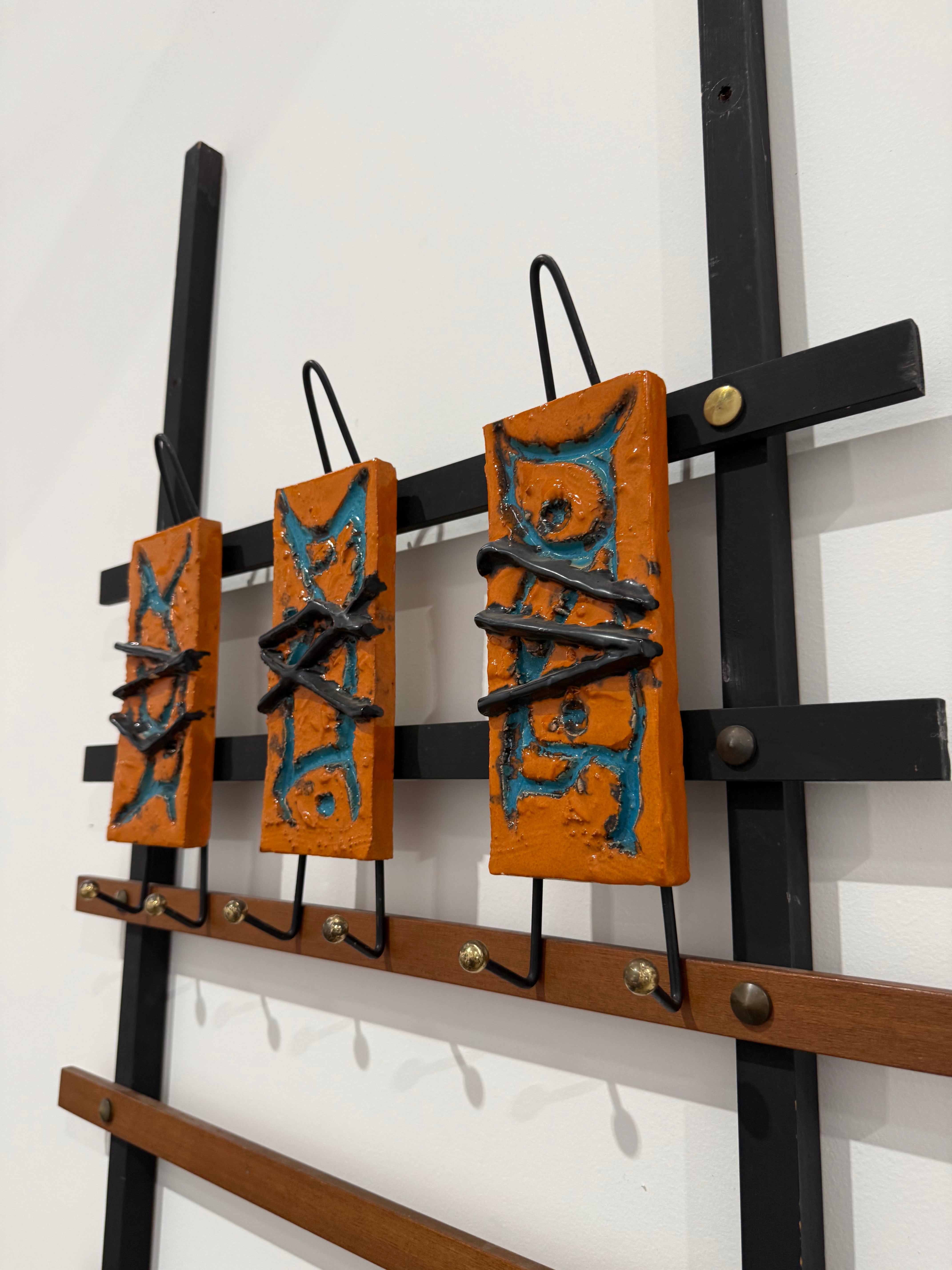 Mid Century Timber Ceramic Coat Rack
