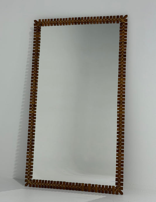 Full Length Italian Bamboo Mirror by Bonacina