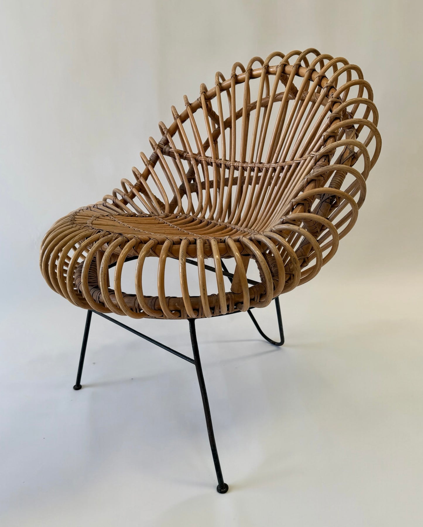 Vintage French Sculptural Bamboo Armchair