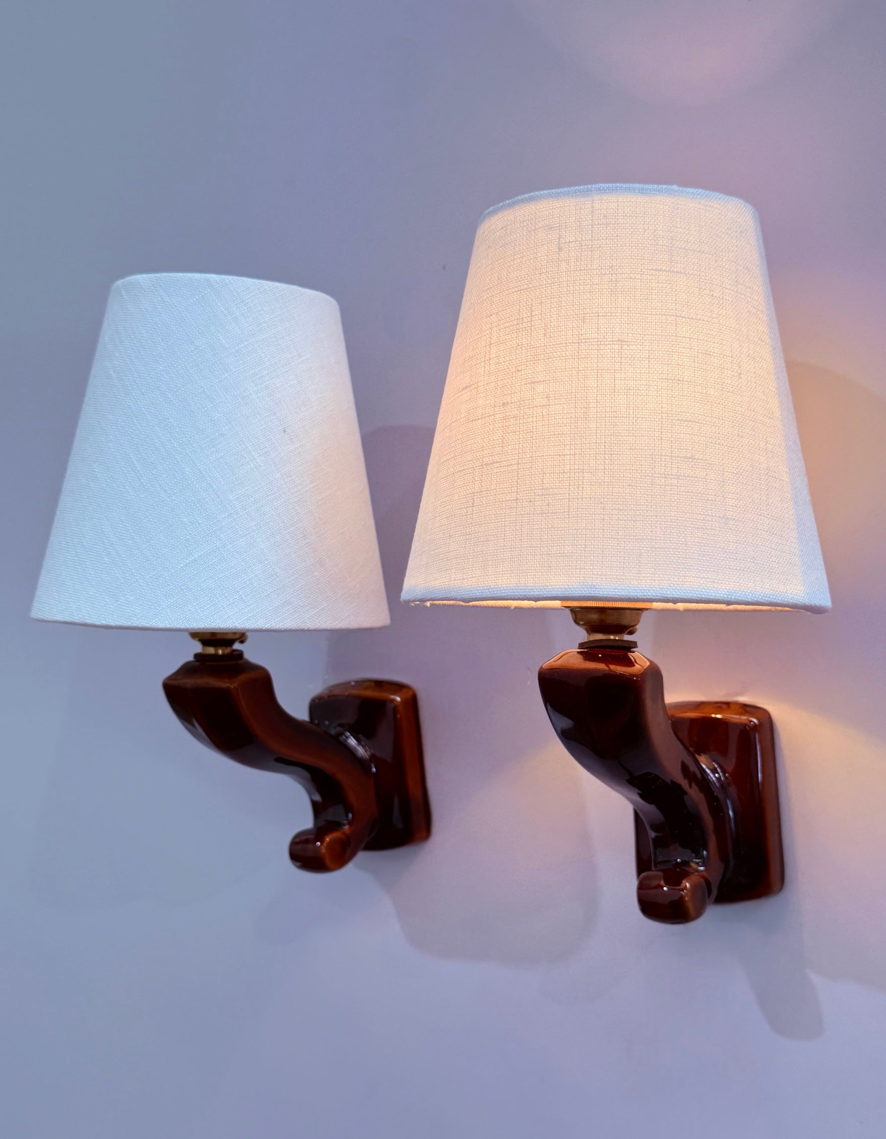 Pair of 1950’s French Ceramic Wall Lights