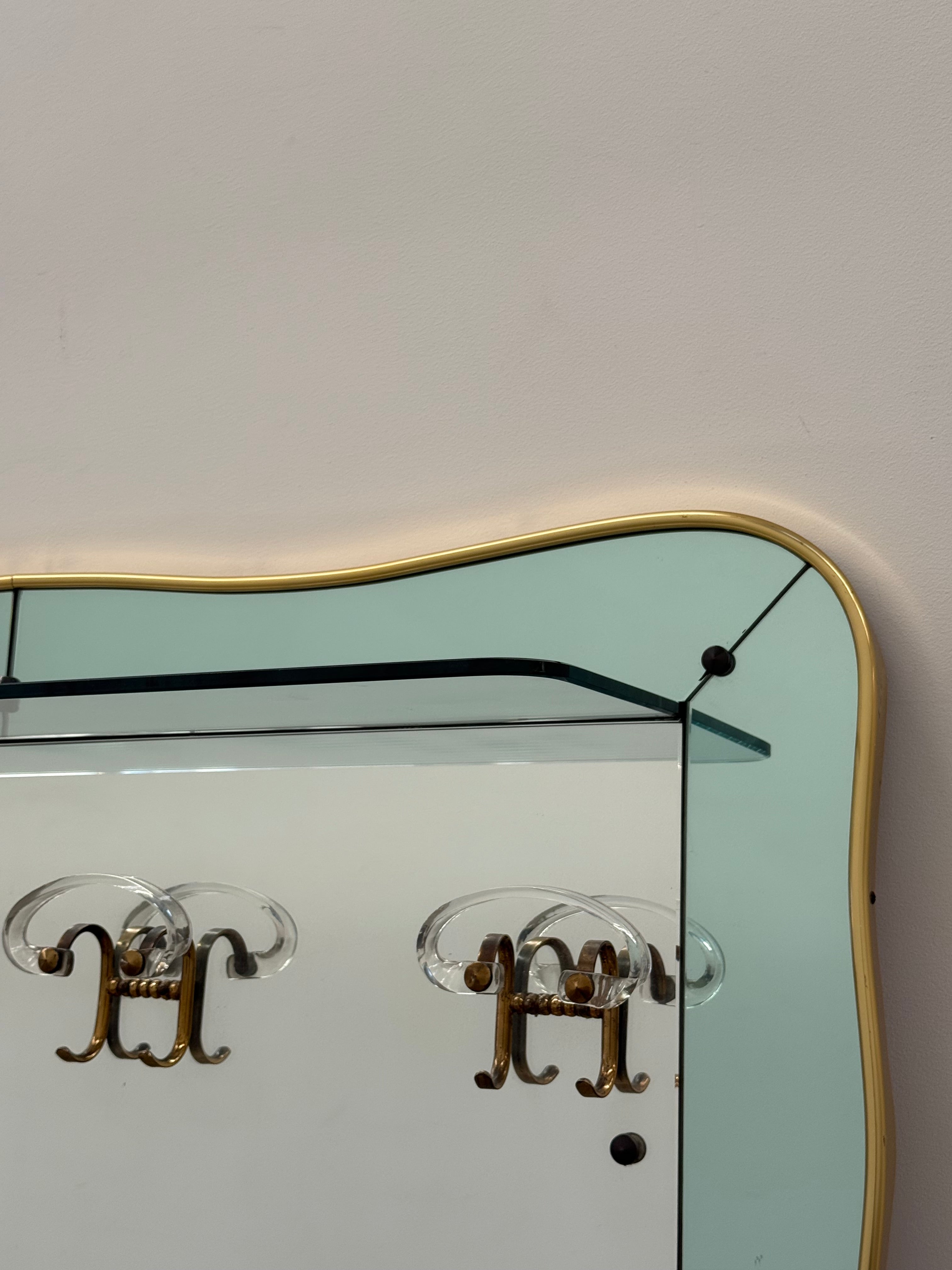 1950’s Italian Mirrored Coat Rack by Cristal Art