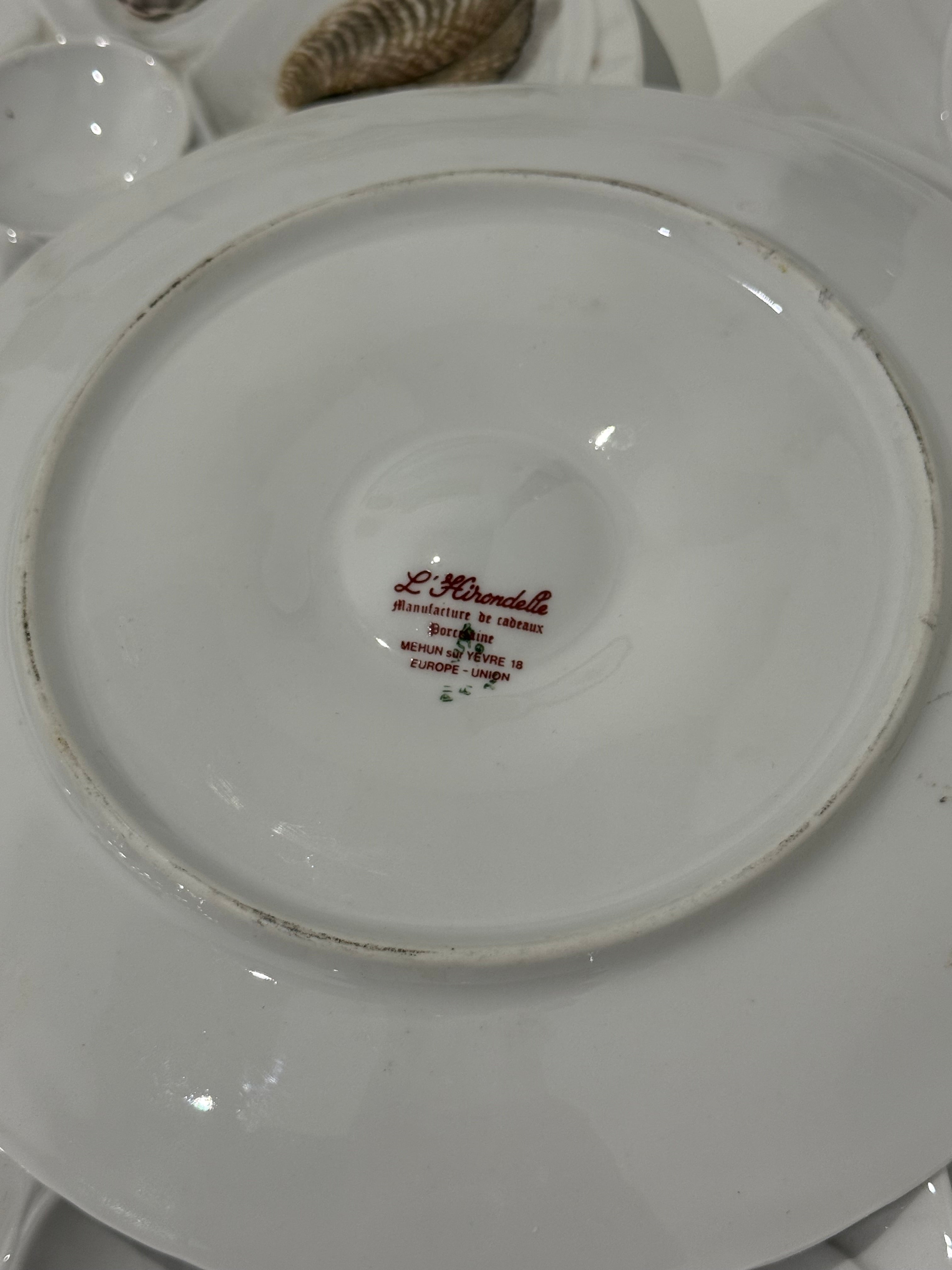 Vintage French Oyster Plate by Hirondelle - 2 Available
