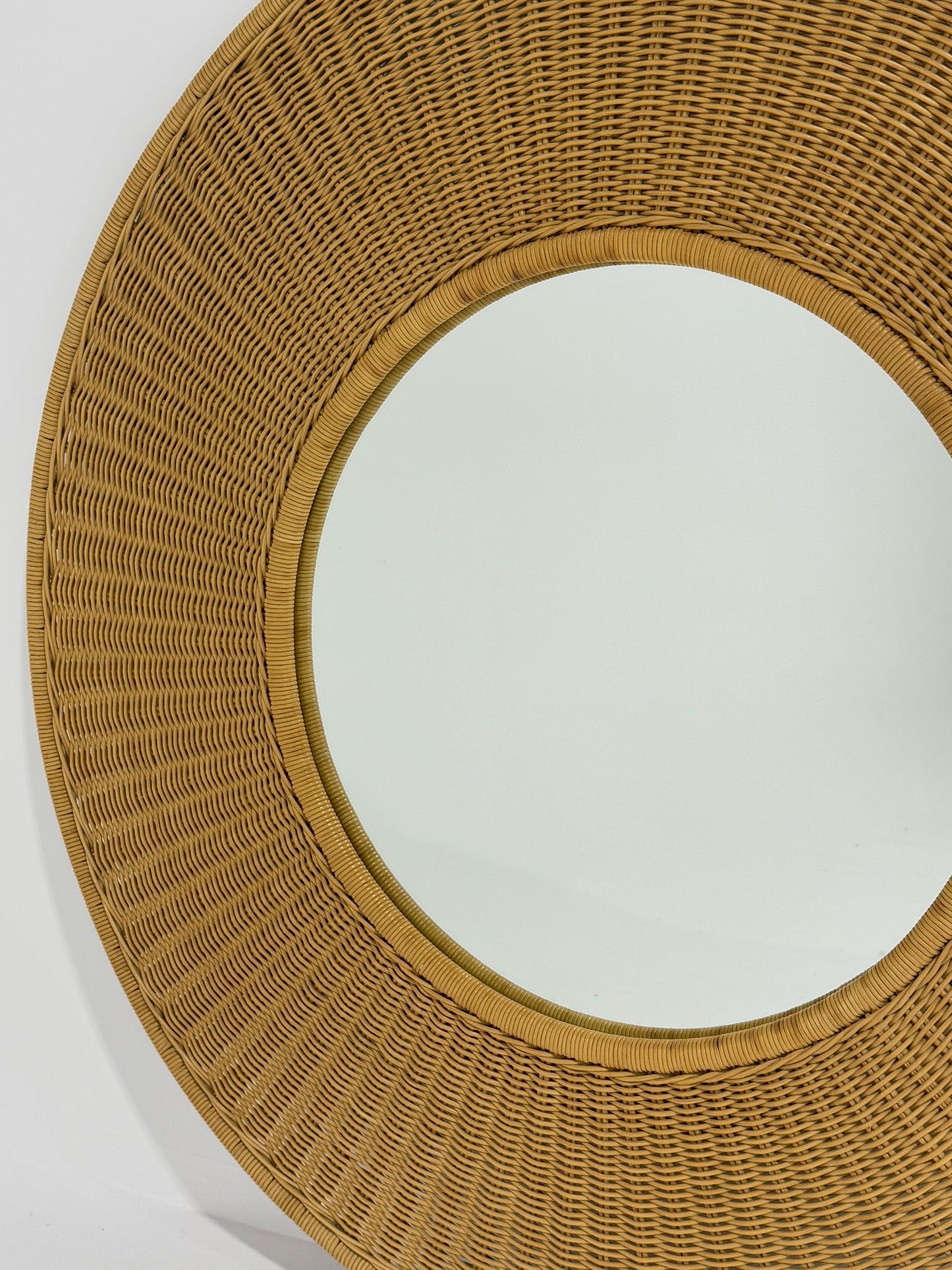 Vintage French Wicker Mirror, 1970’s