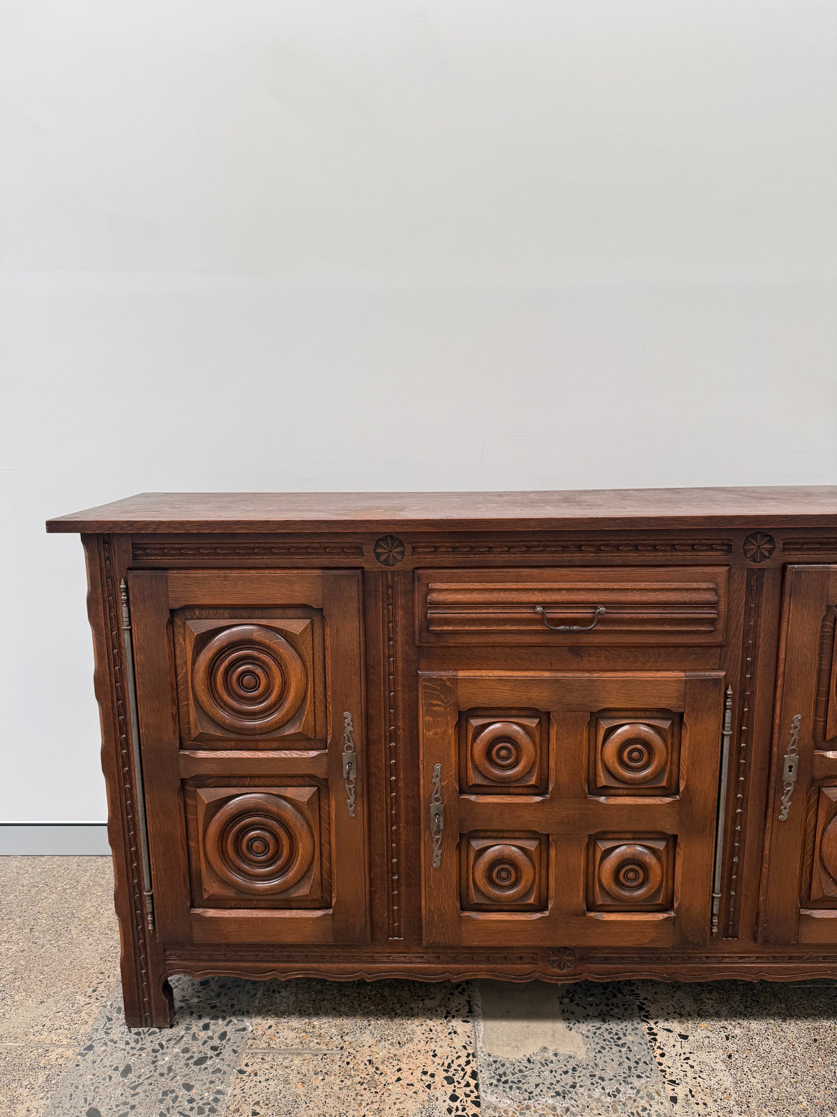 Vintage French Oak Sideobard by Charles Dudouyt