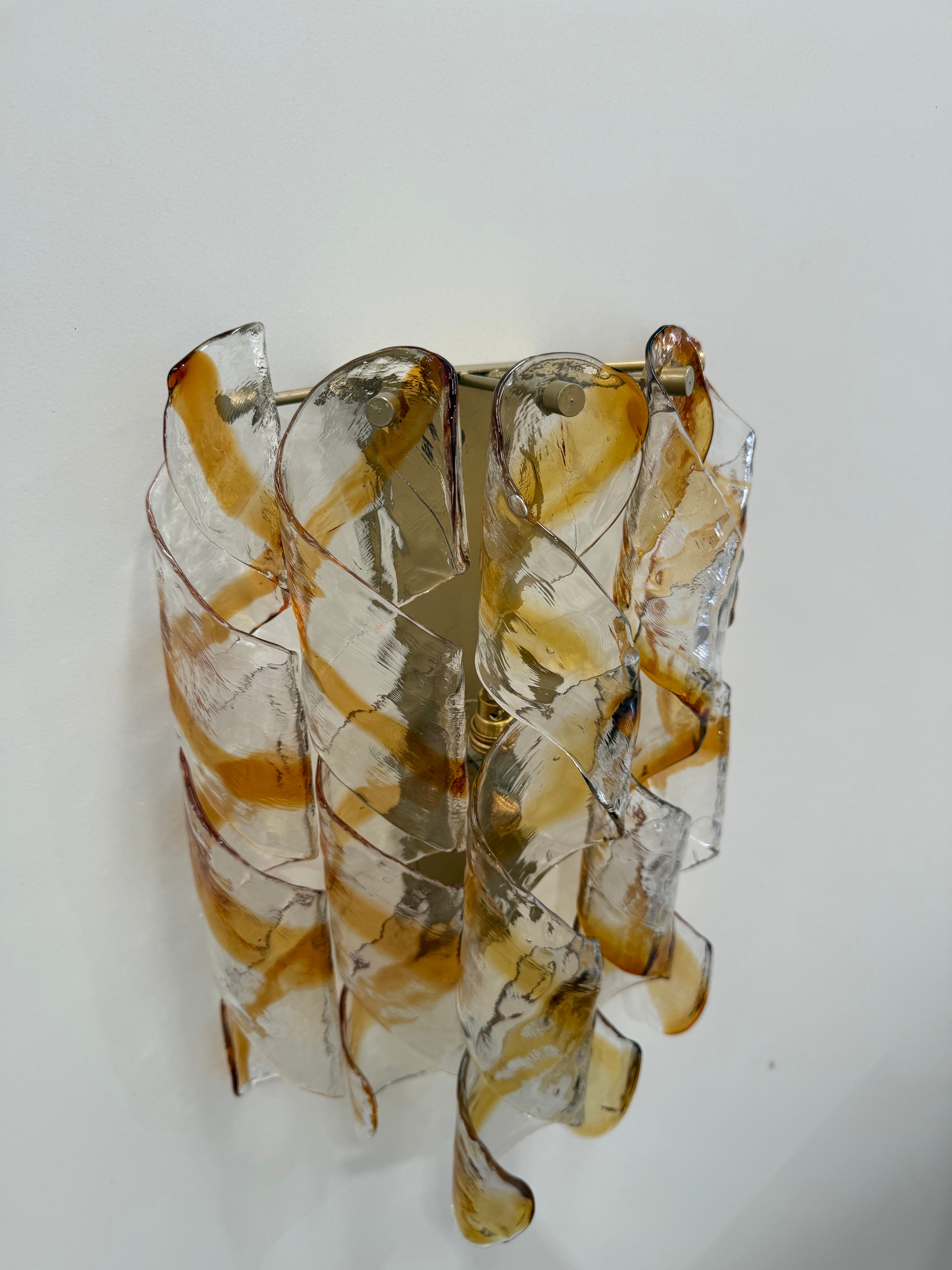 1970’s Murano Torciglione Wall Light by Mazzega - THREE Available