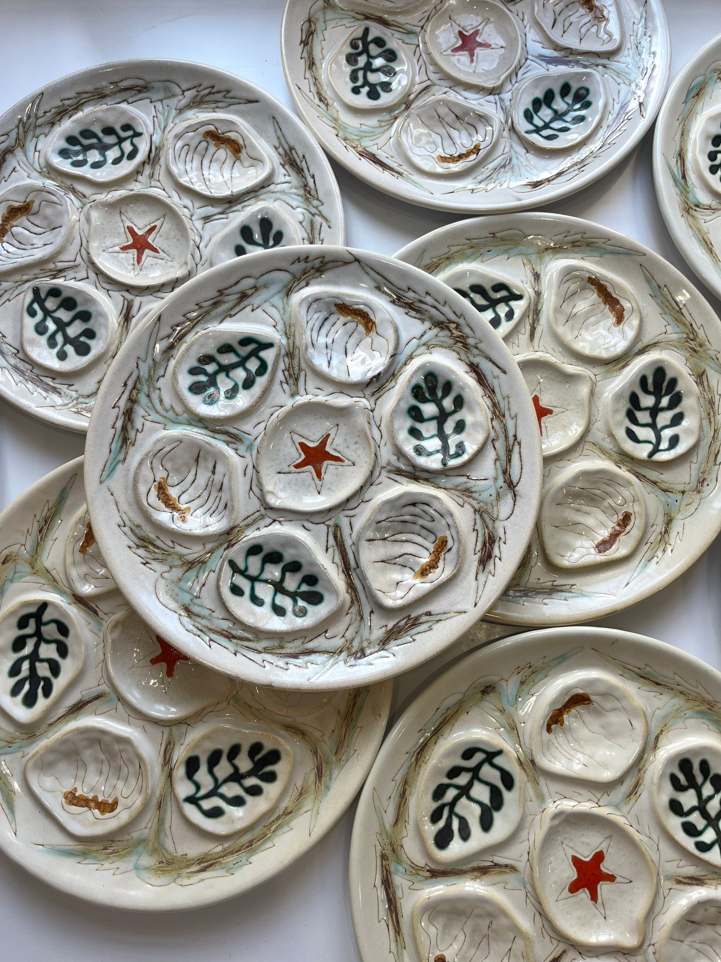 French Ceramic Oyster Plate - Two Available.