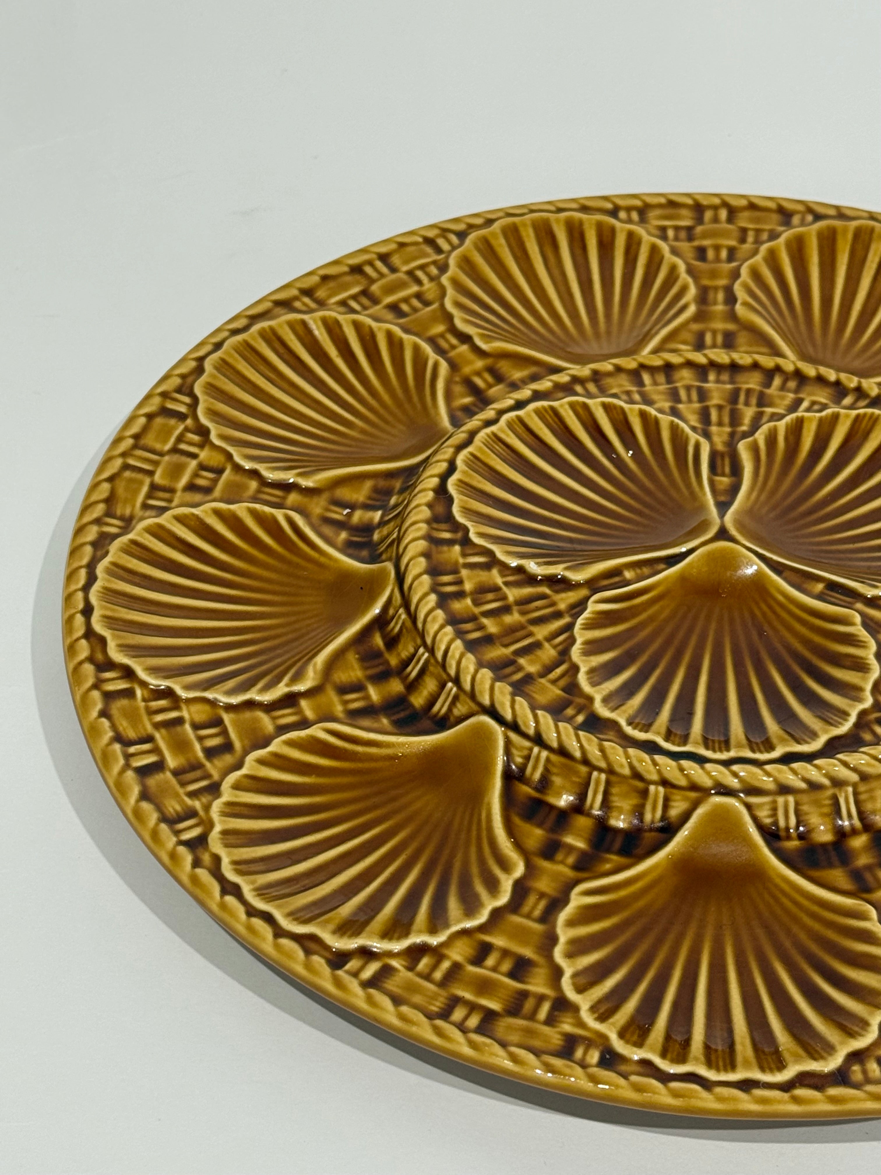 Vintage French Ceramic Oyster Platter
