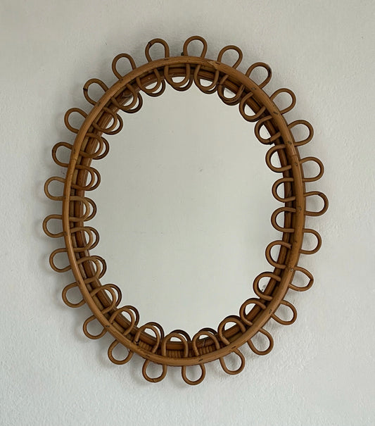 Italian Bamboo Loop Mirror by Bonacina