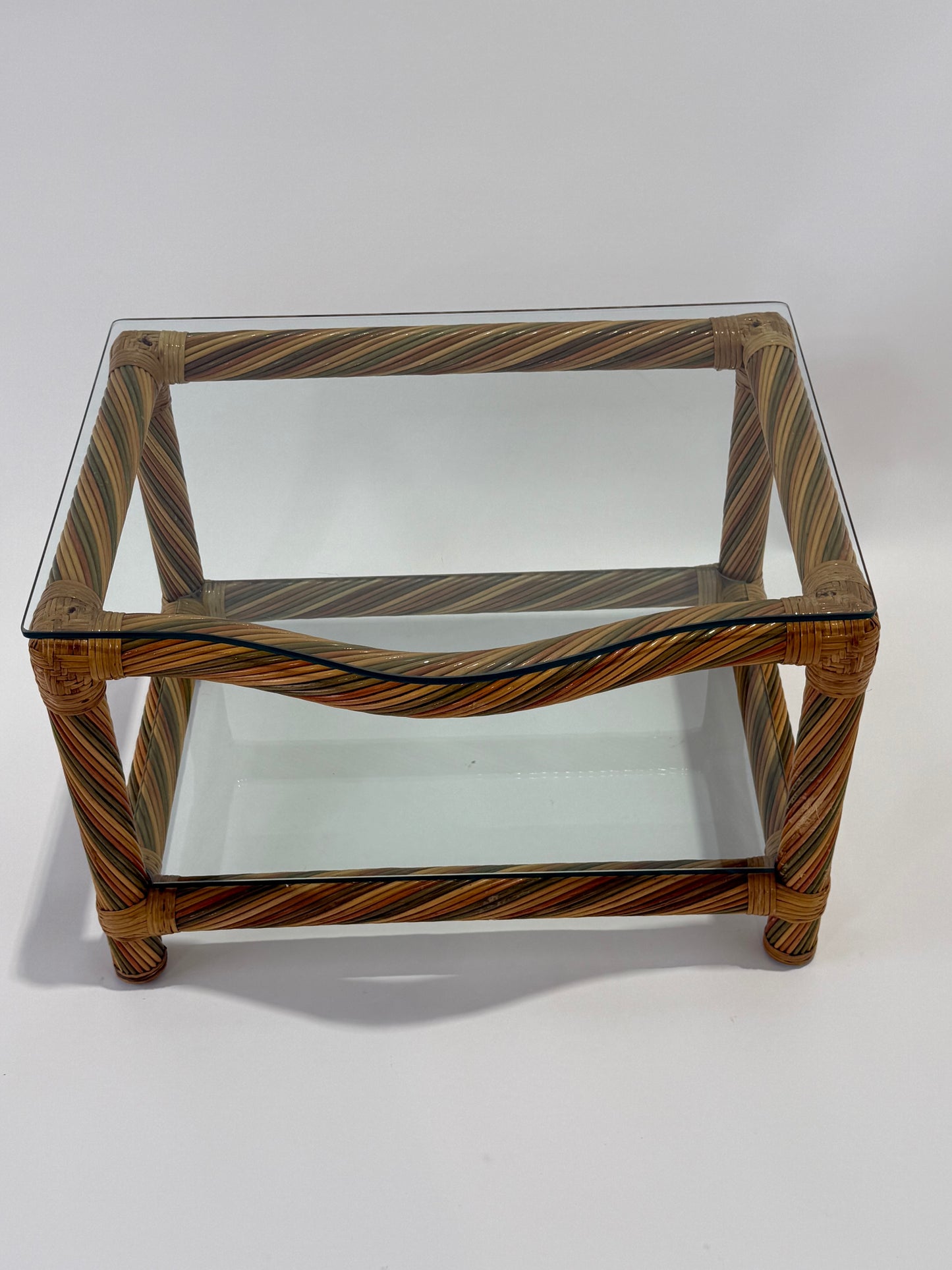 Vintage Italian Wicker Side Table by Studio Smania - Two Available