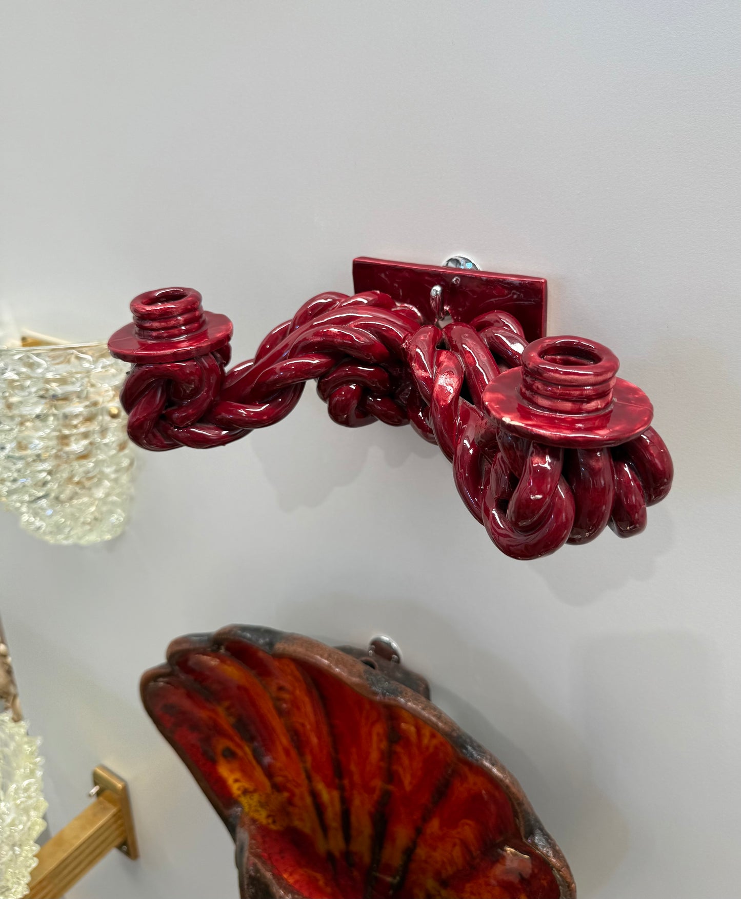 French Ceramic Wall Candle Holder