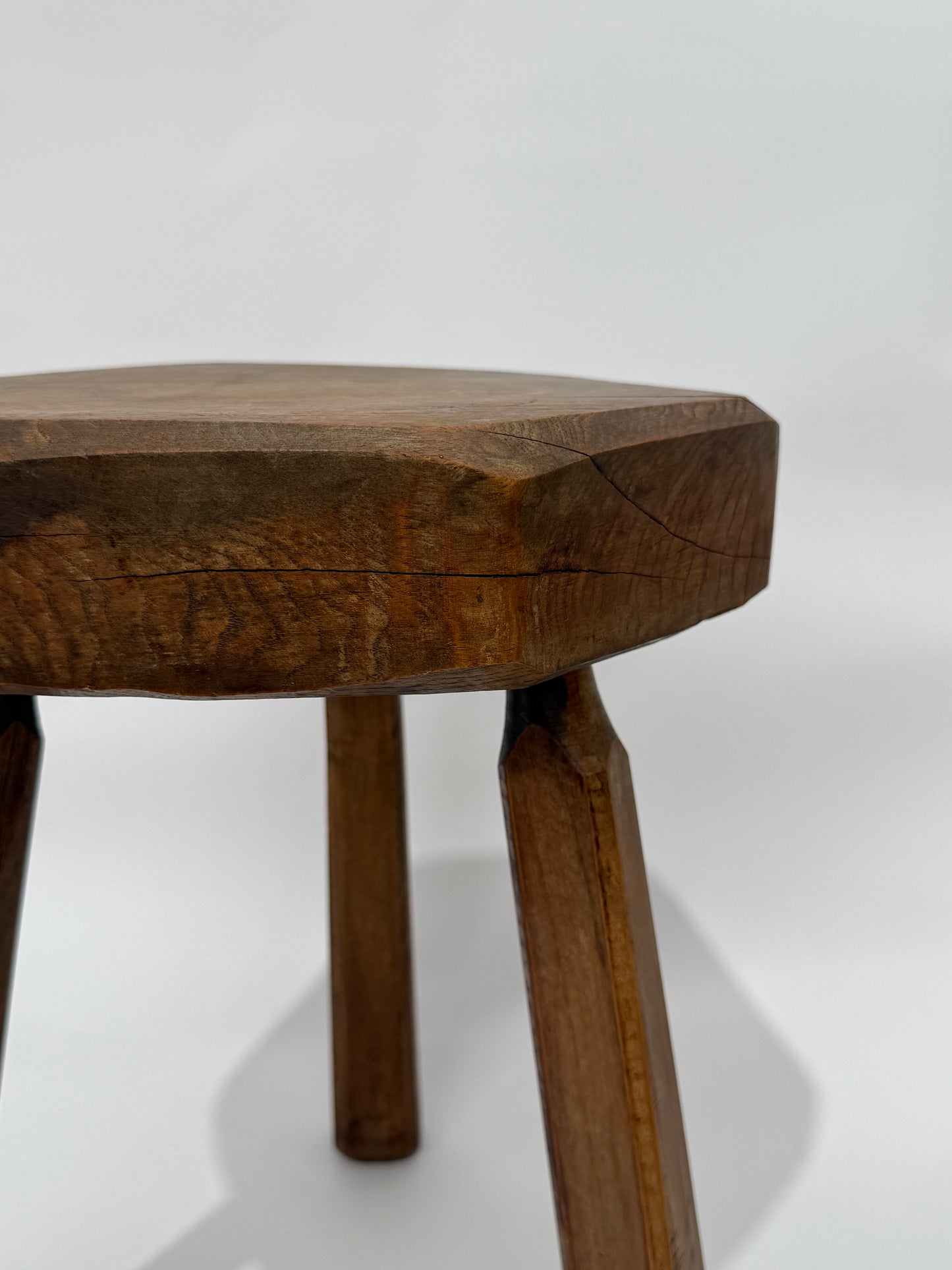 Vintage French Brutalist Stool