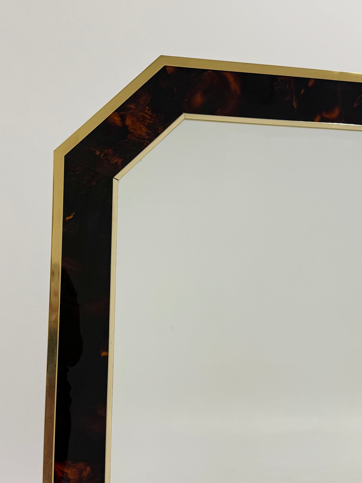 Large French Lacquered Tortoiseshell Mirror