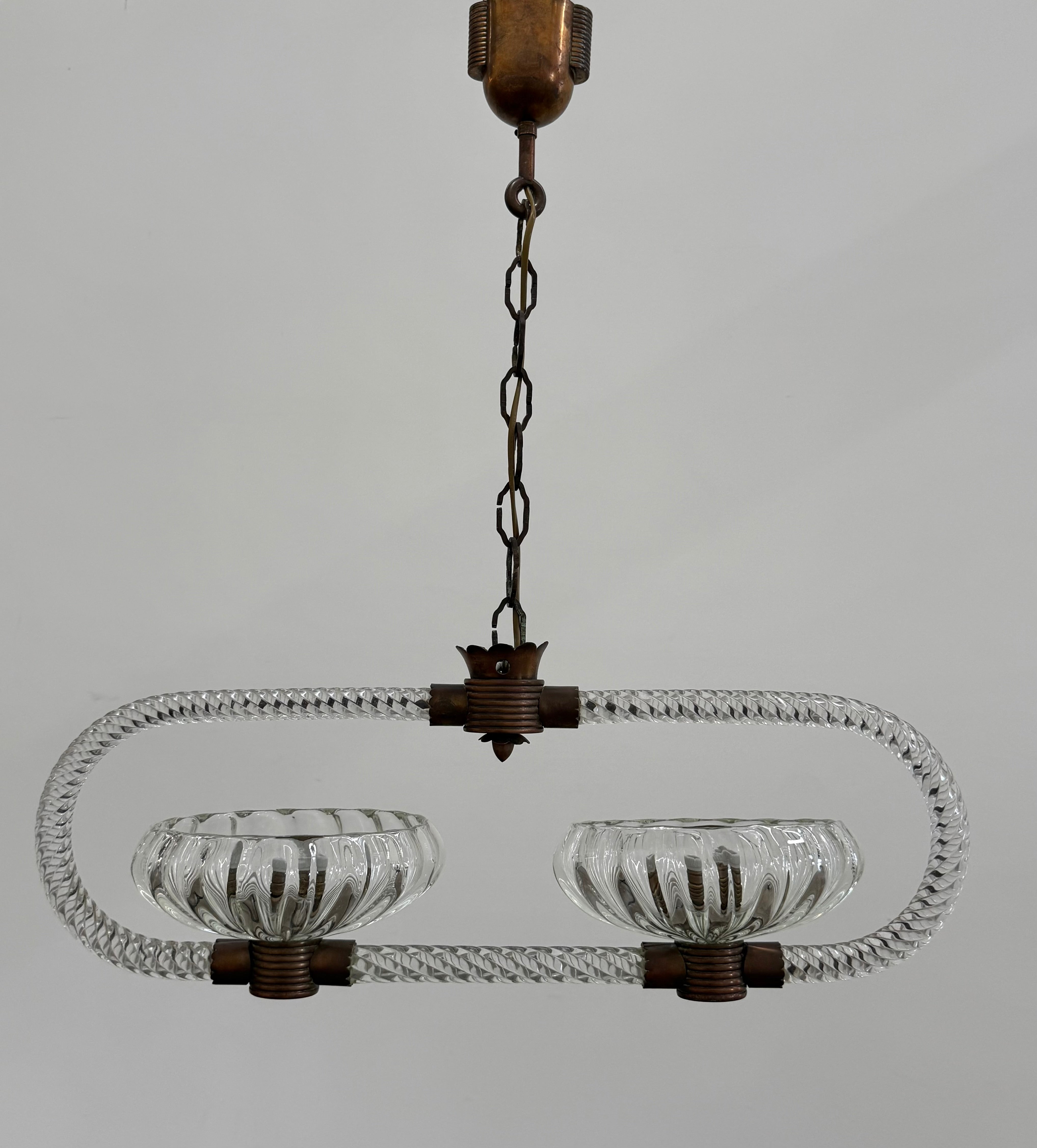 1940’s Barovier & Toso Murano Glass Pendant