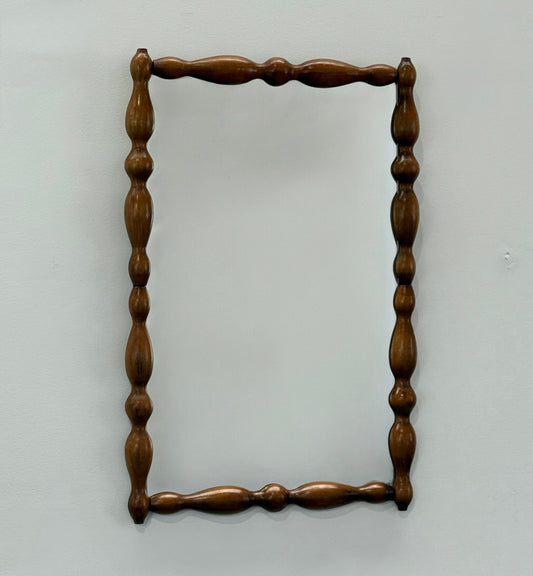 Vintage French Timber Bobbin Mirror