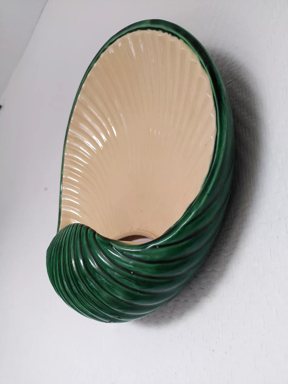 French Ceramic Shell Wall Light - Two Available
