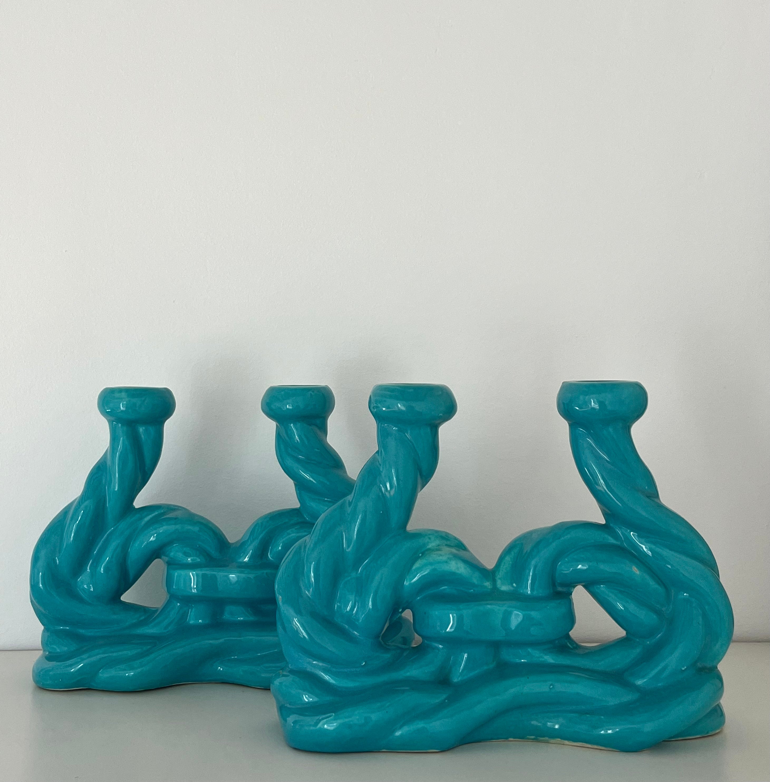 French Ceramic Candle Holder - Two Available