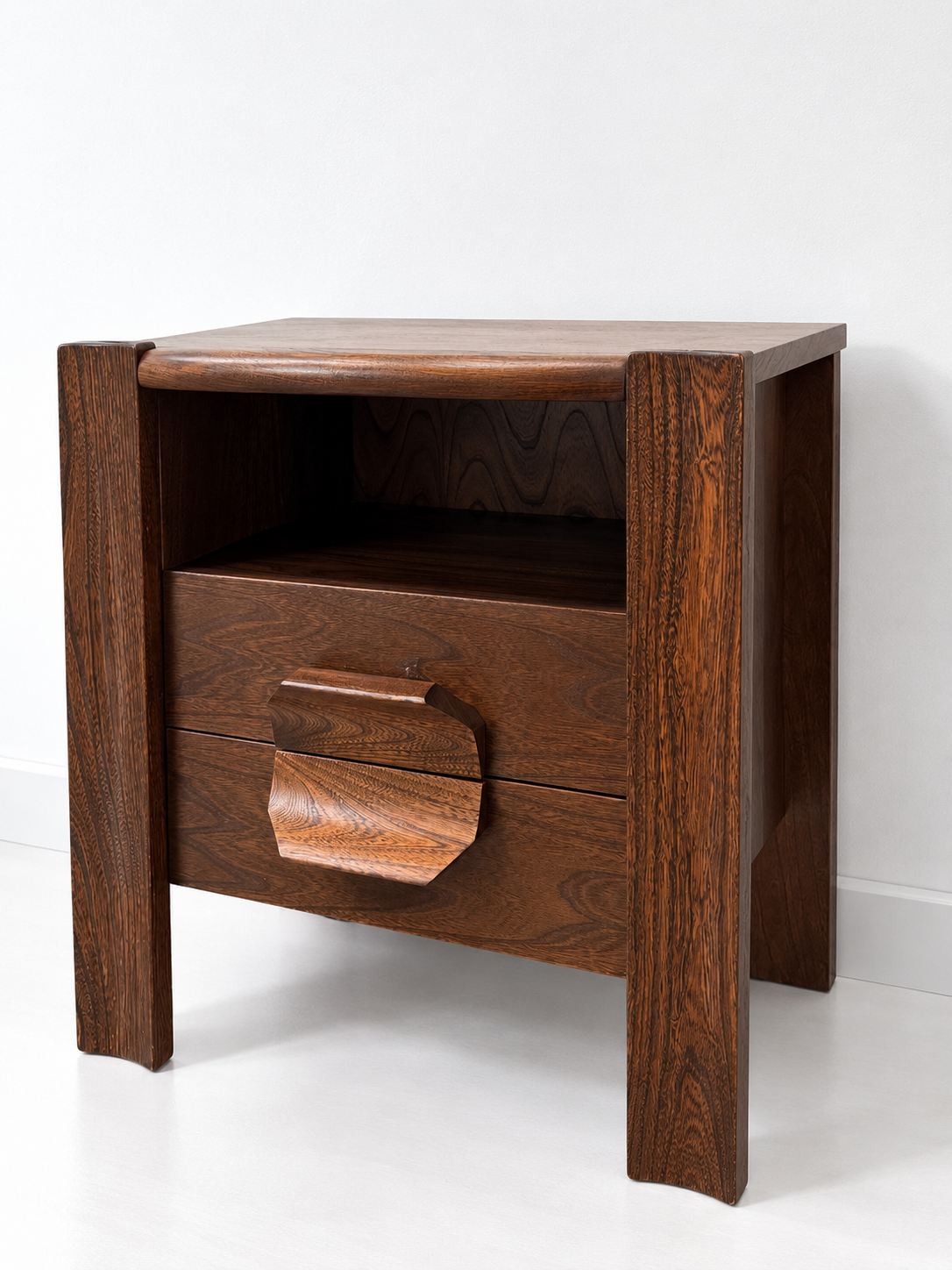 Pair of Elm Bedside Cabinets by Maison Regain