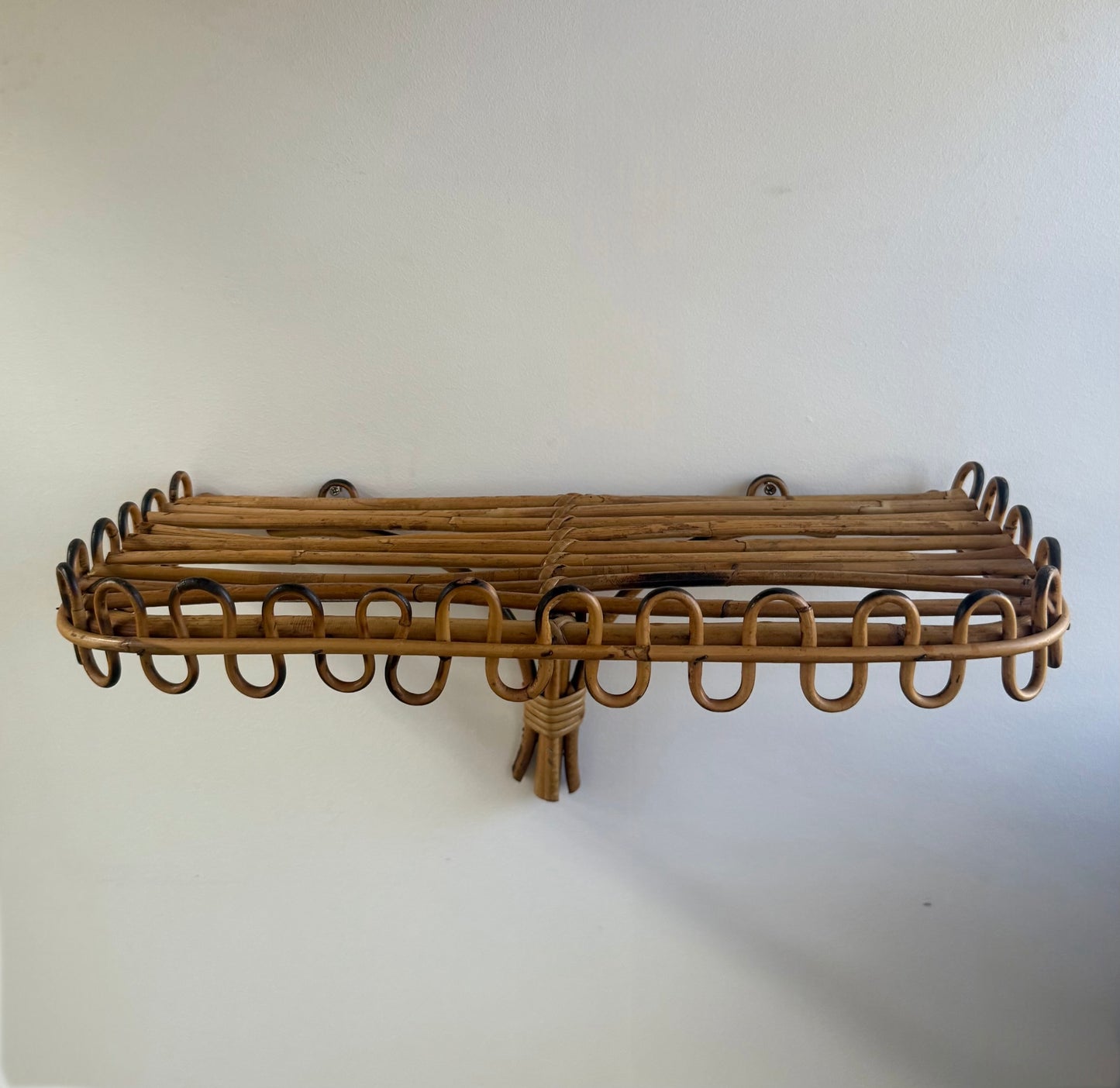 Italian Bamboo Wall Shelf by Bonacina