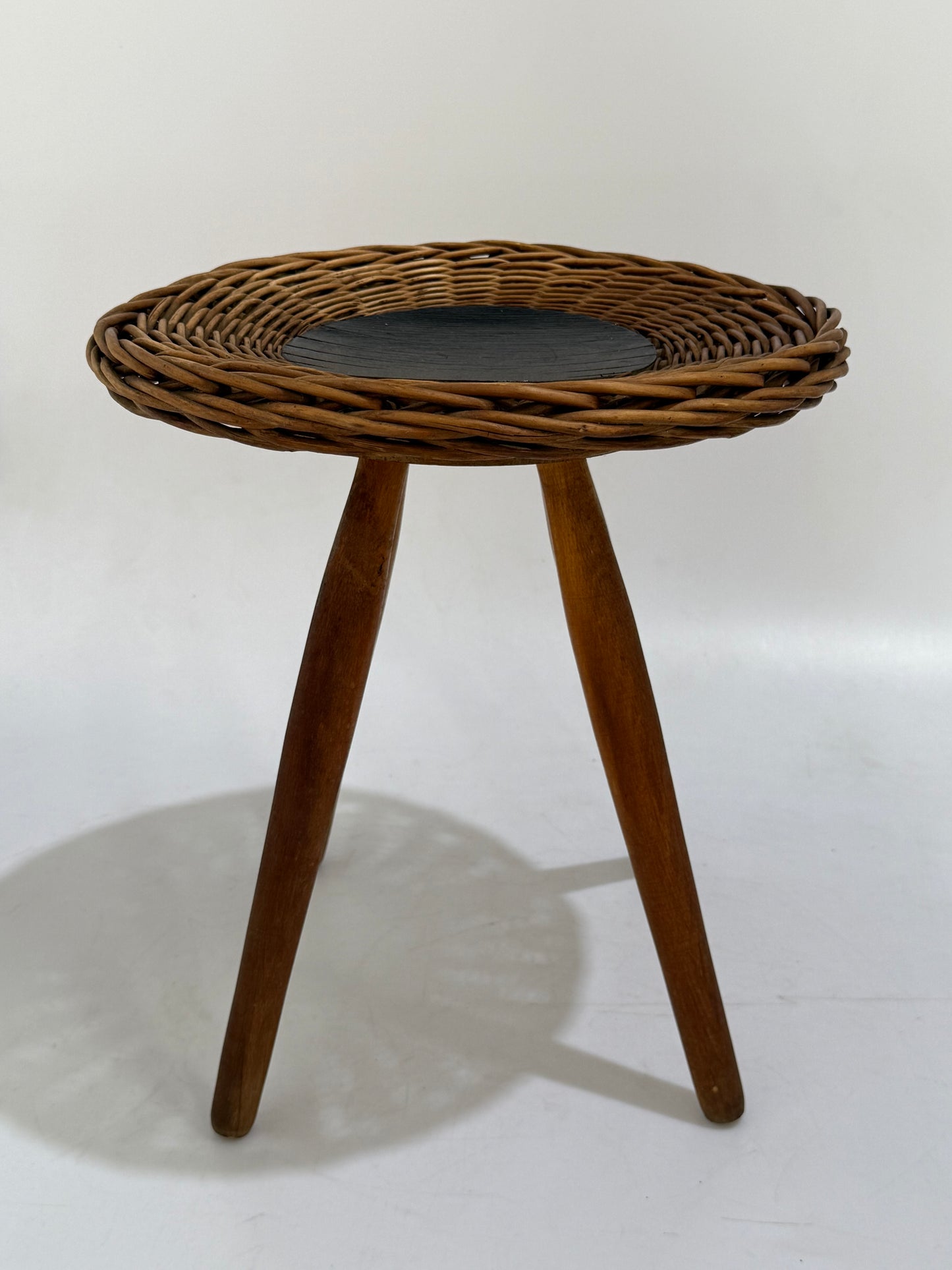 Vintage Wicker Stool by Jan Kalous