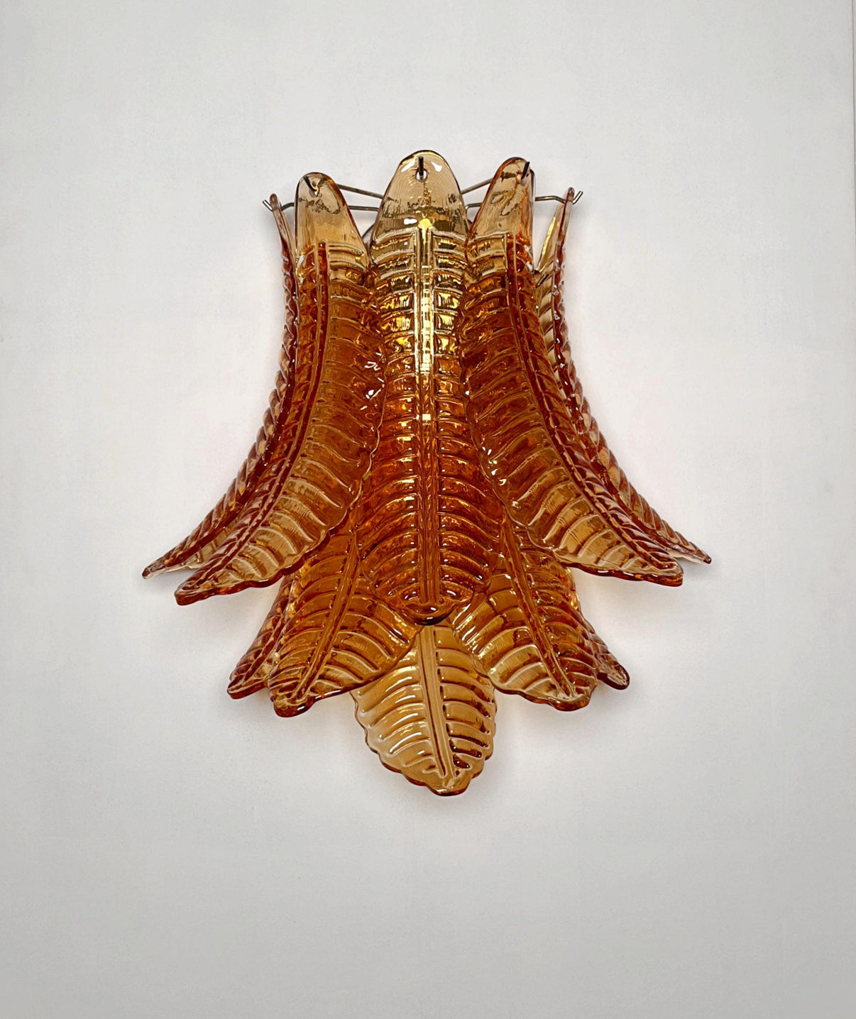 Pair of Amber Murano Glass Wall Lights